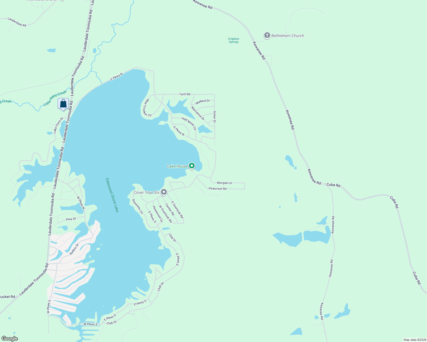 map of restaurants, bars, coffee shops, grocery stores, and more near 8950 East Parkway North in Lauderdale