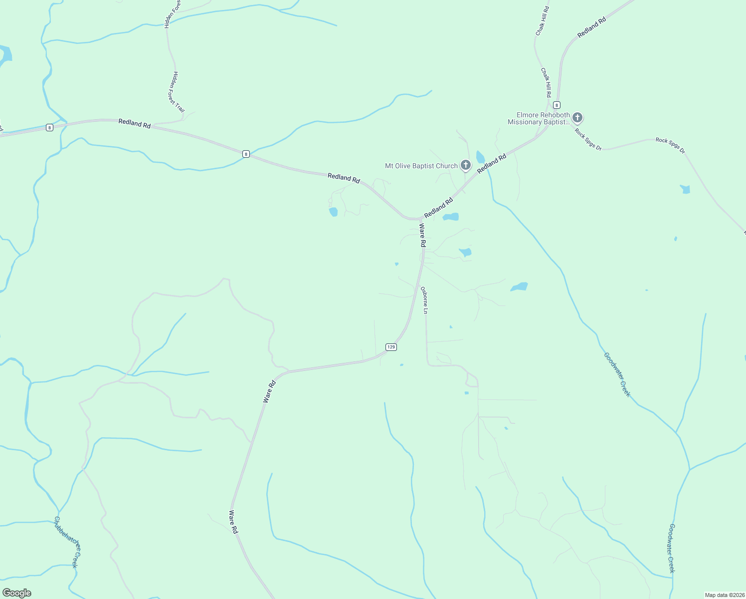 map of restaurants, bars, coffee shops, grocery stores, and more near 326 Ware Road in Tallassee