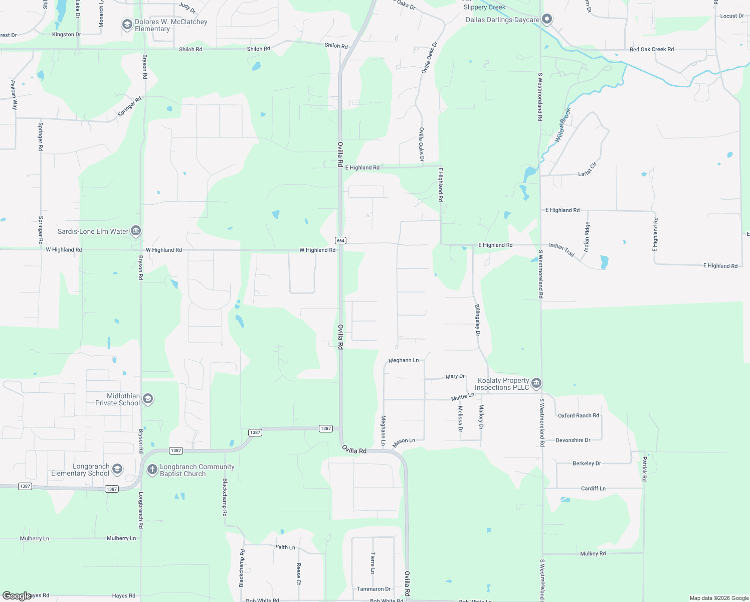 map of restaurants, bars, coffee shops, grocery stores, and more near 8281 Armstrong Way in Waxahachie