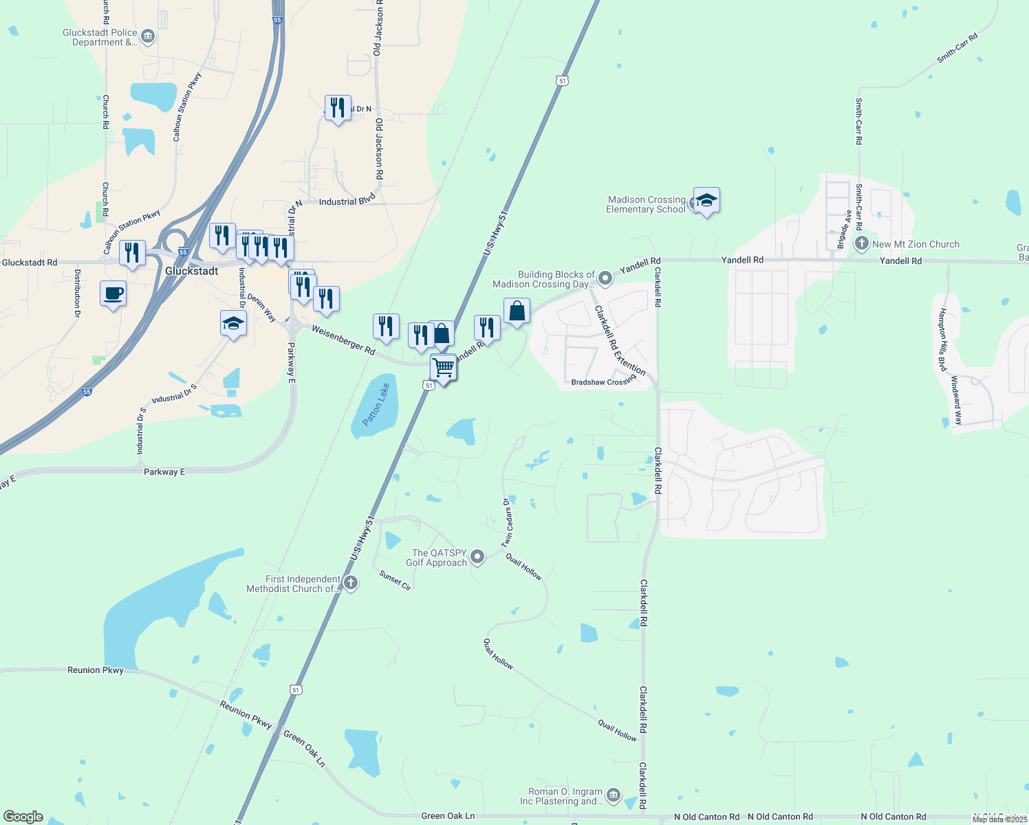 map of restaurants, bars, coffee shops, grocery stores, and more near 554 Twin Cedars Dr in Madison