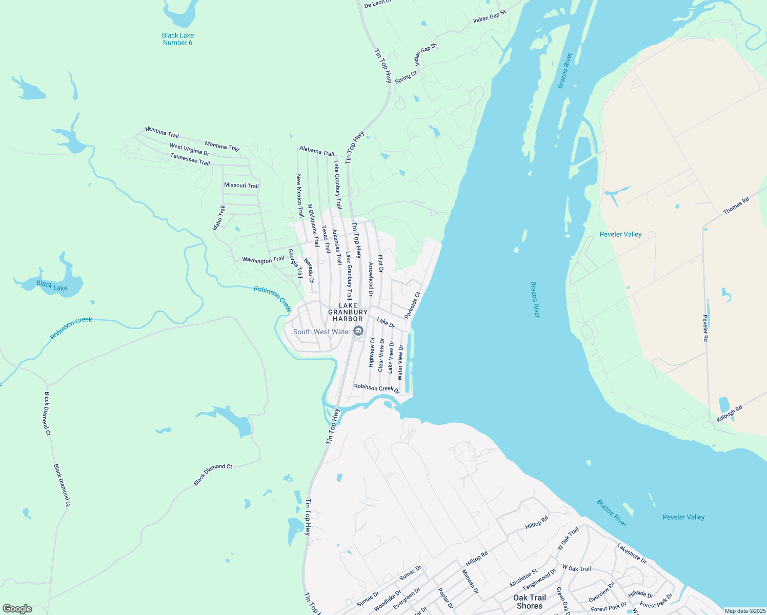 map of restaurants, bars, coffee shops, grocery stores, and more near 5708 Parkside Court in Granbury