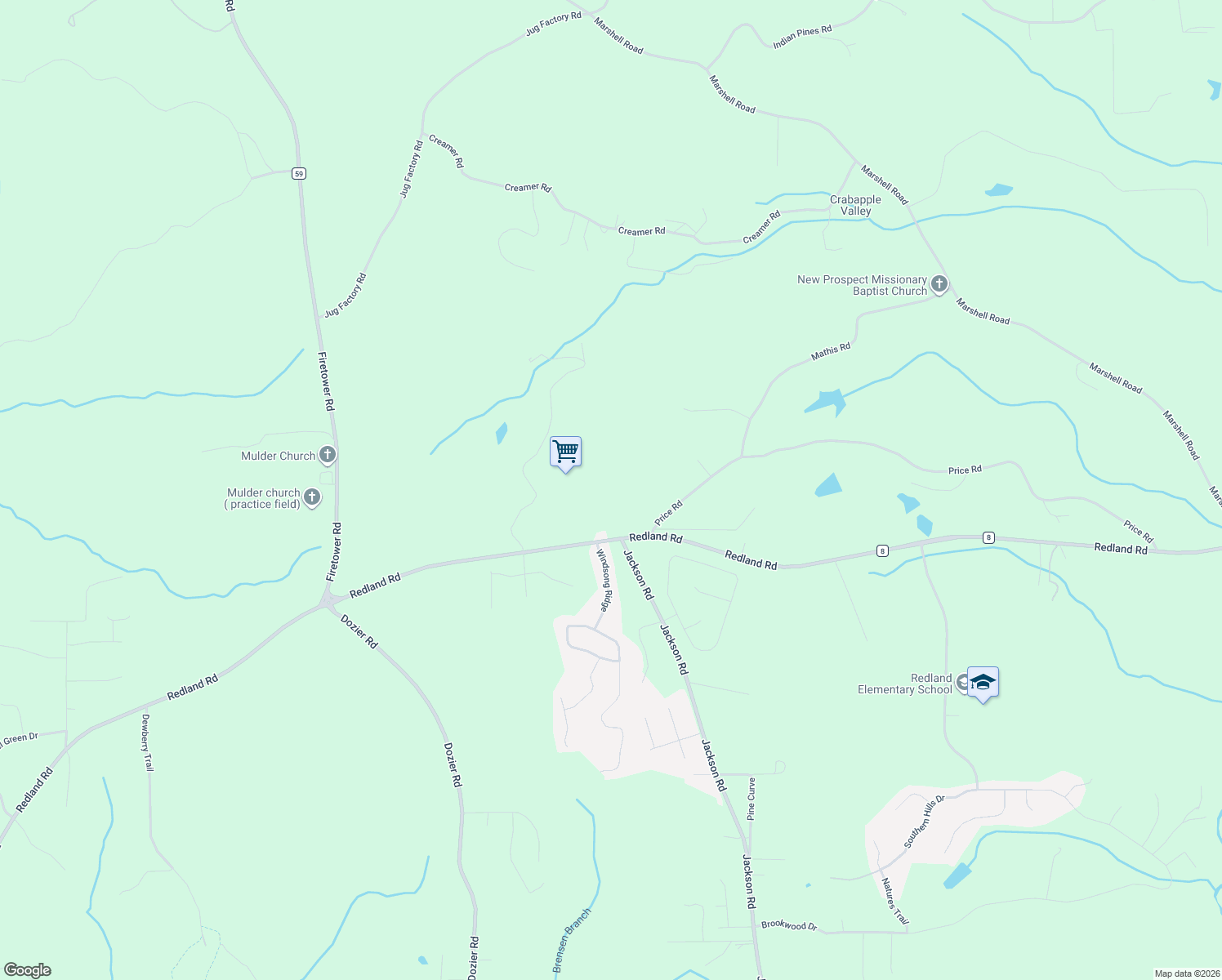map of restaurants, bars, coffee shops, grocery stores, and more near 15 Price Road in Wetumpka