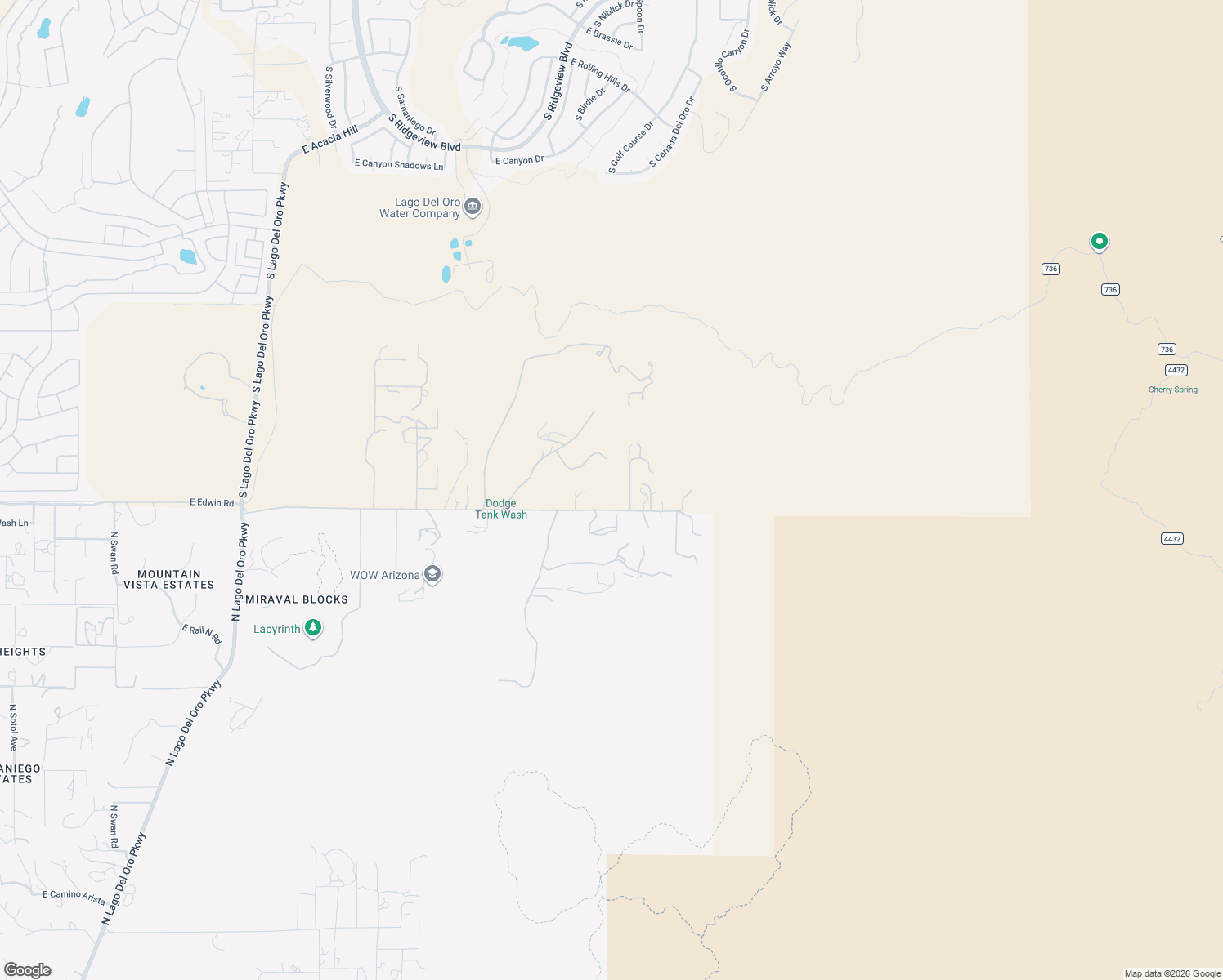 map of restaurants, bars, coffee shops, grocery stores, and more near 65650 East Edwin Road in Saddlebrooke
