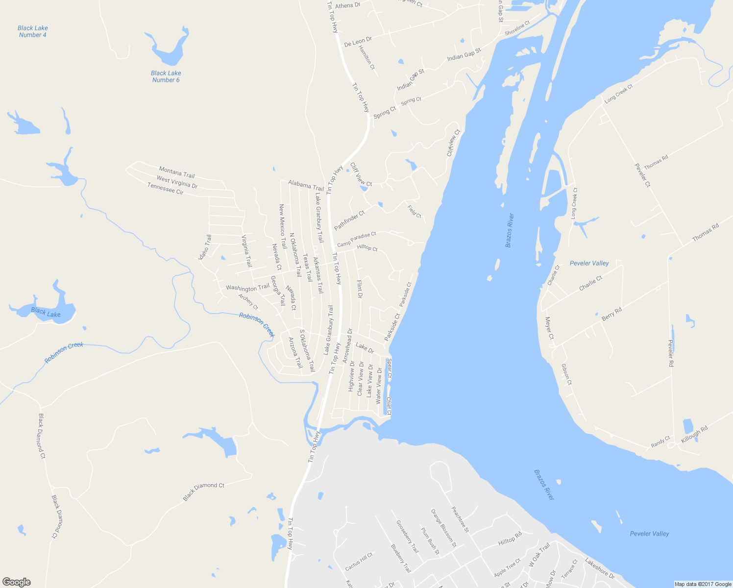 map of restaurants, bars, coffee shops, grocery stores, and more near 5731 Flint Drive in Granbury