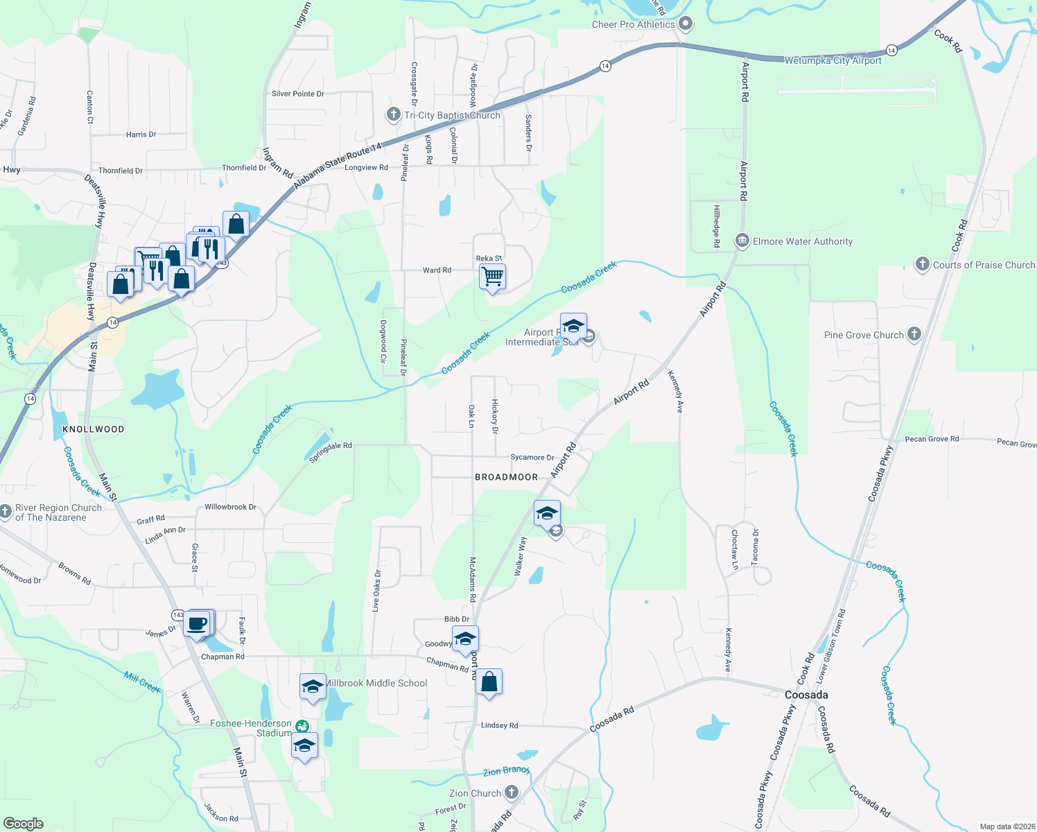 map of restaurants, bars, coffee shops, grocery stores, and more near 5299 Amy Ct in Millbrook