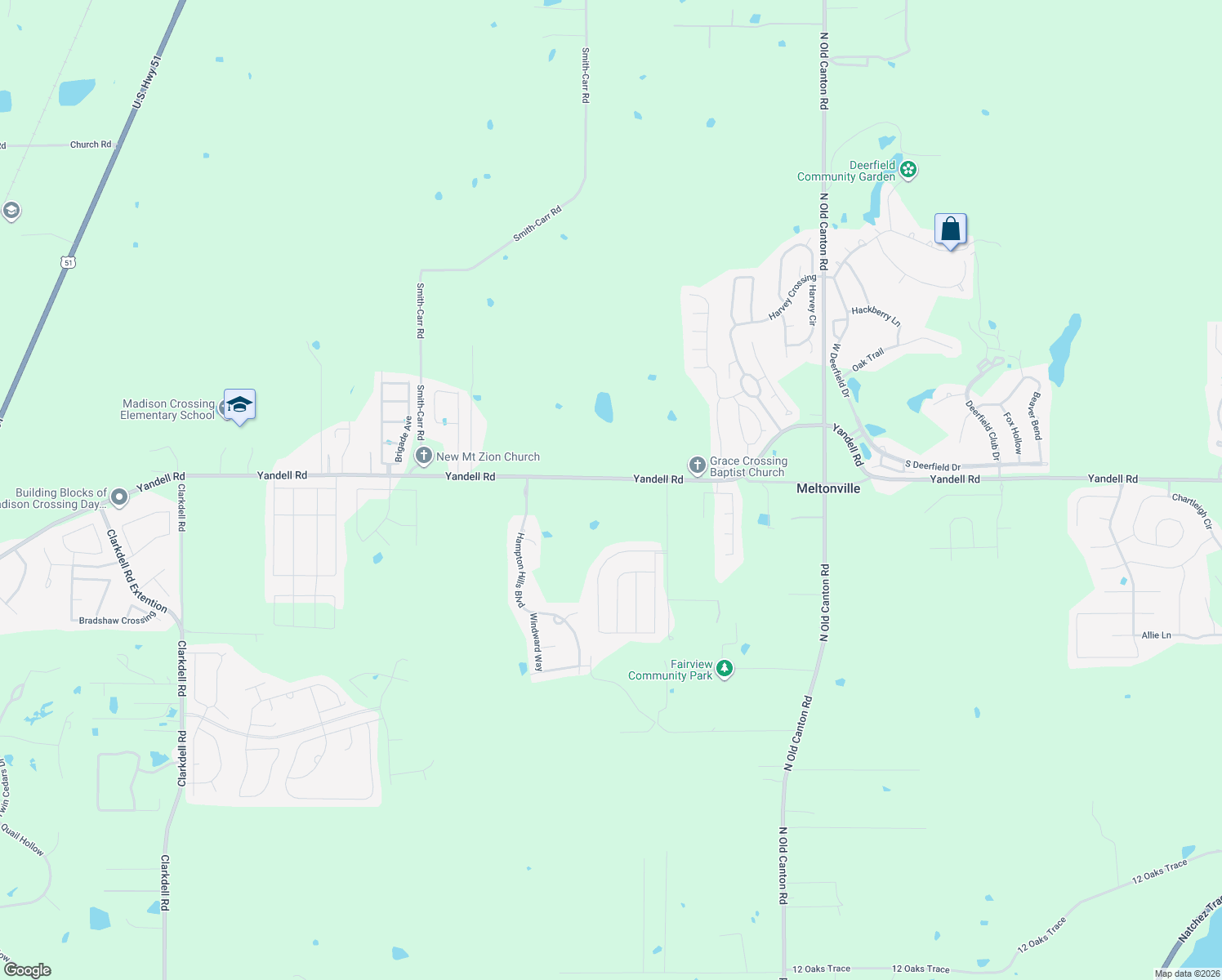 map of restaurants, bars, coffee shops, grocery stores, and more near 549 Yandell Road in Canton