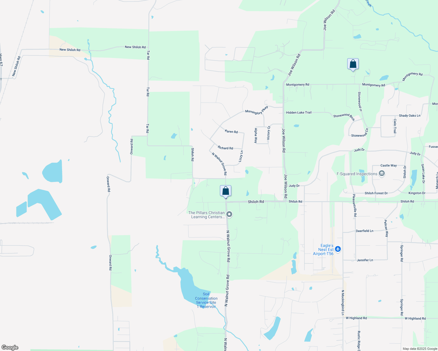 map of restaurants, bars, coffee shops, grocery stores, and more near 4021 Shiloh Road in Midlothian