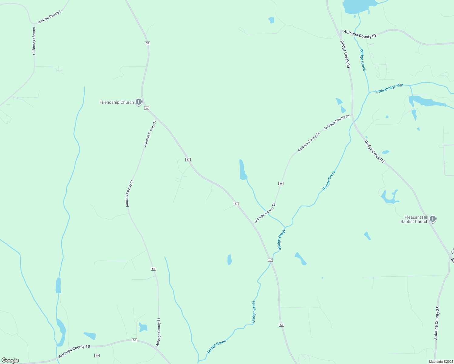 map of restaurants, bars, coffee shops, grocery stores, and more near 1632 County Road 57 in Prattville