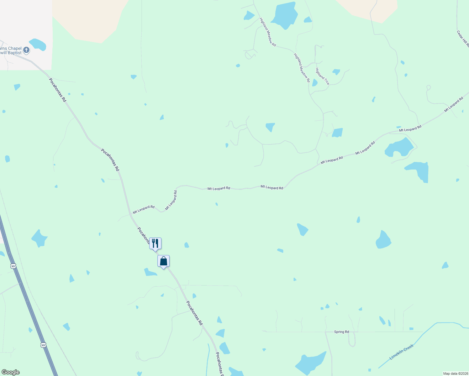 map of restaurants, bars, coffee shops, grocery stores, and more near 302 Mount Leopard Road in Flora