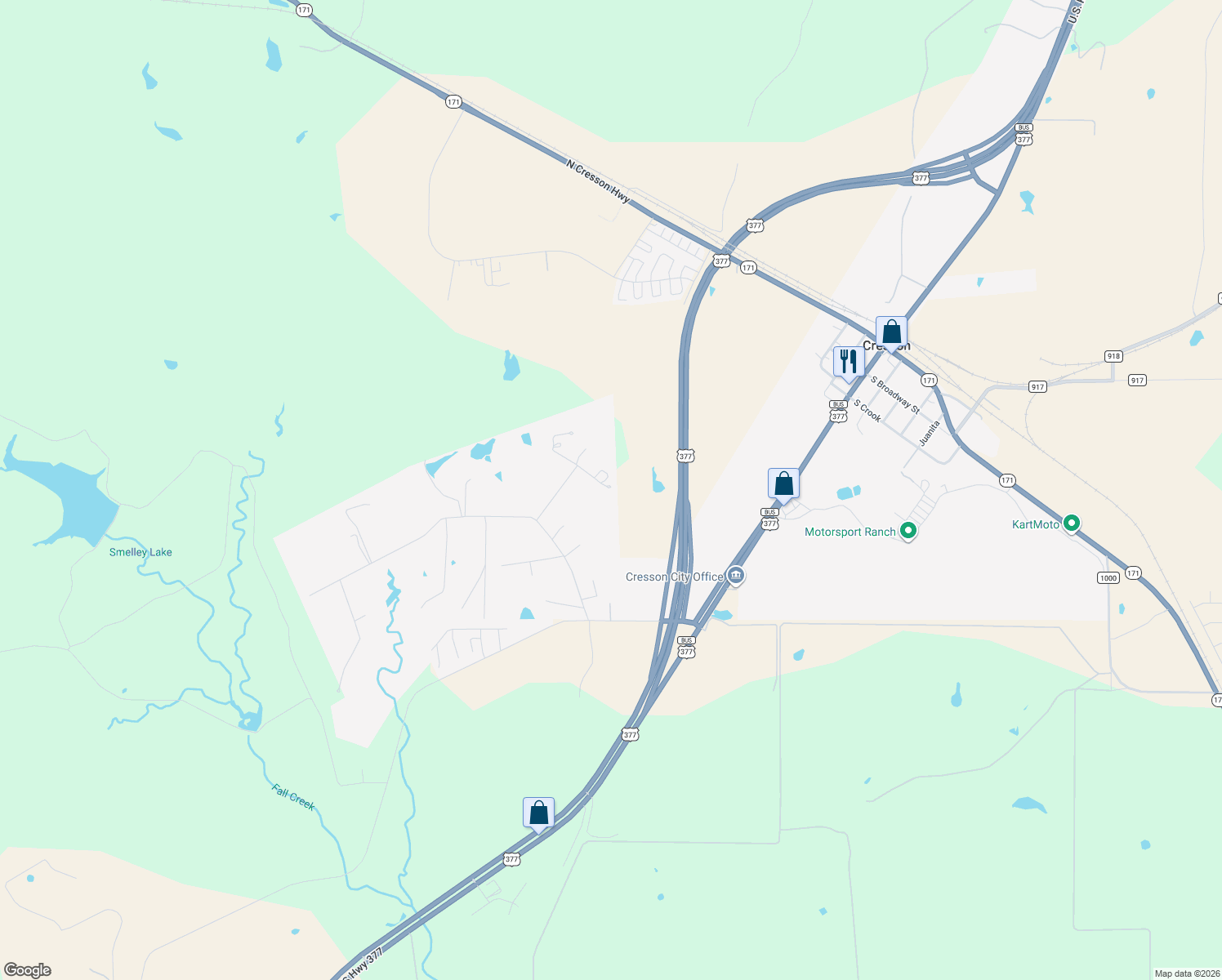 map of restaurants, bars, coffee shops, grocery stores, and more near 617 Clear Skies Ct in Cresson