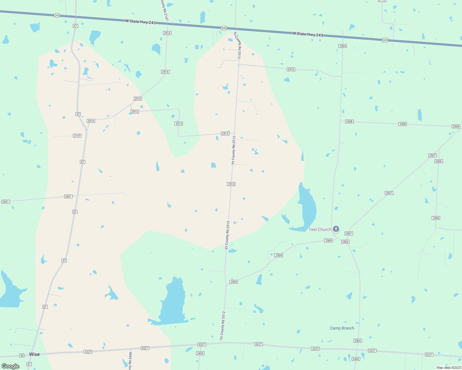 map of restaurants, bars, coffee shops, grocery stores, and more near County Road 2512 in Canton