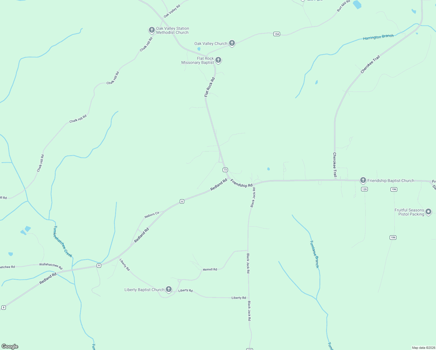 map of restaurants, bars, coffee shops, grocery stores, and more near 15243 Redland Road in Tallassee