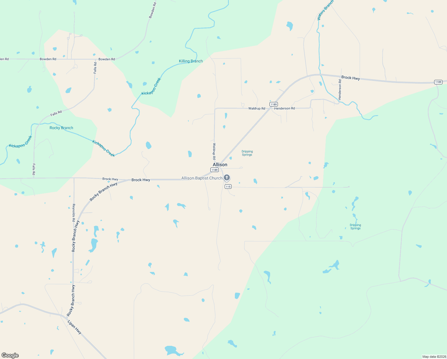 map of restaurants, bars, coffee shops, grocery stores, and more near 9931 Allison Court in Lipan