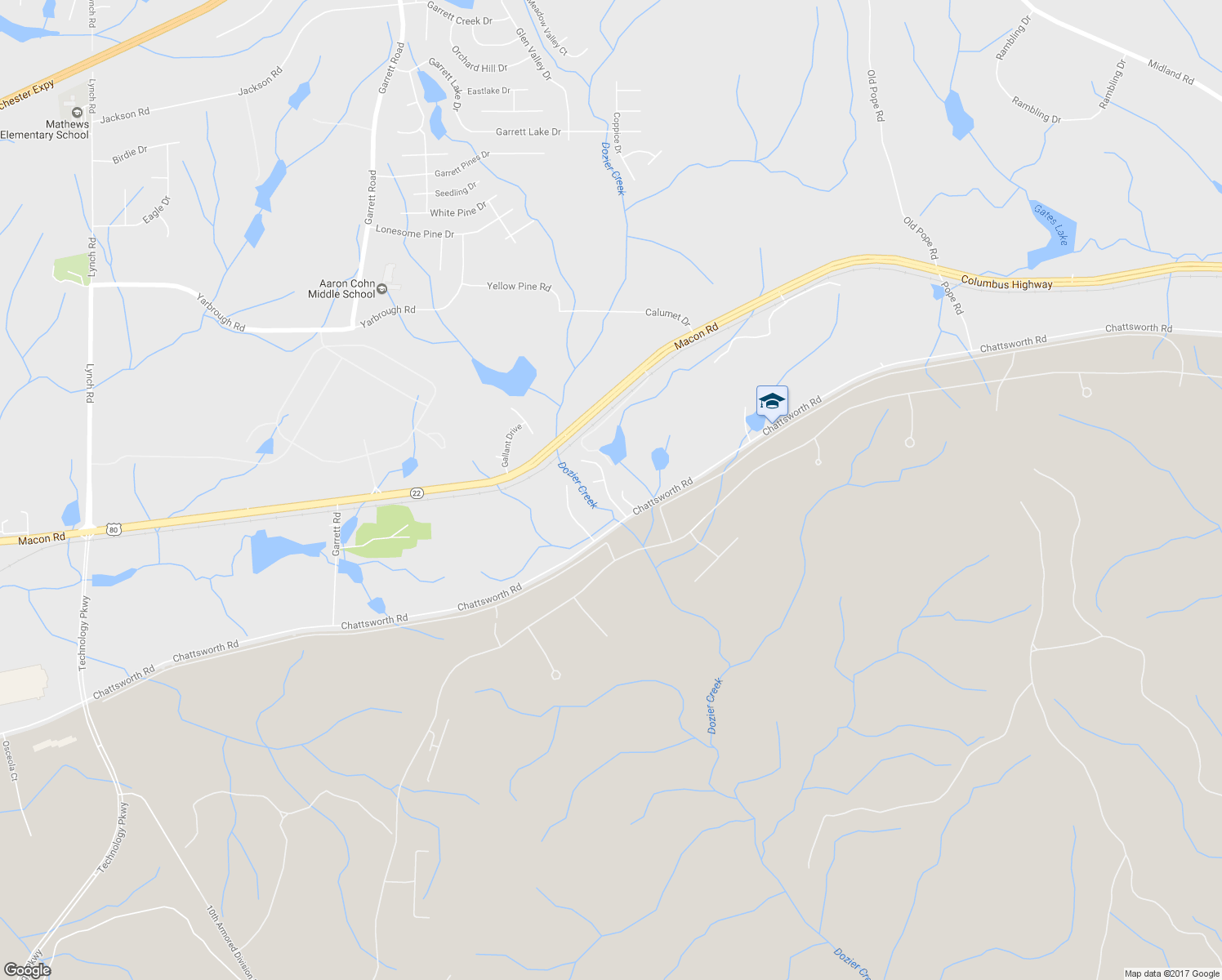 map of restaurants, bars, coffee shops, grocery stores, and more near 8006 Creek Flow Drive in Columbus