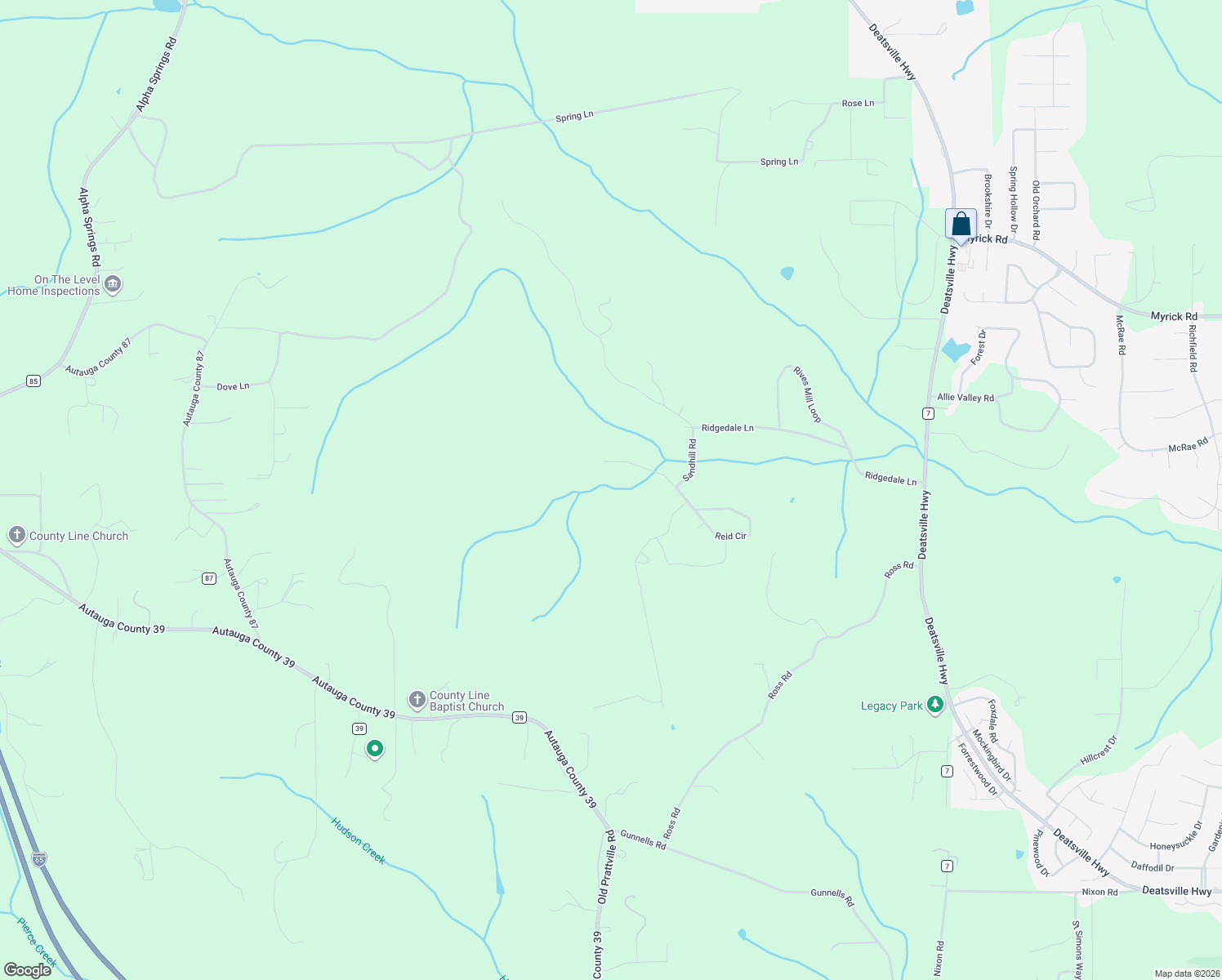 map of restaurants, bars, coffee shops, grocery stores, and more near 225 Mercer Road in Deatsville