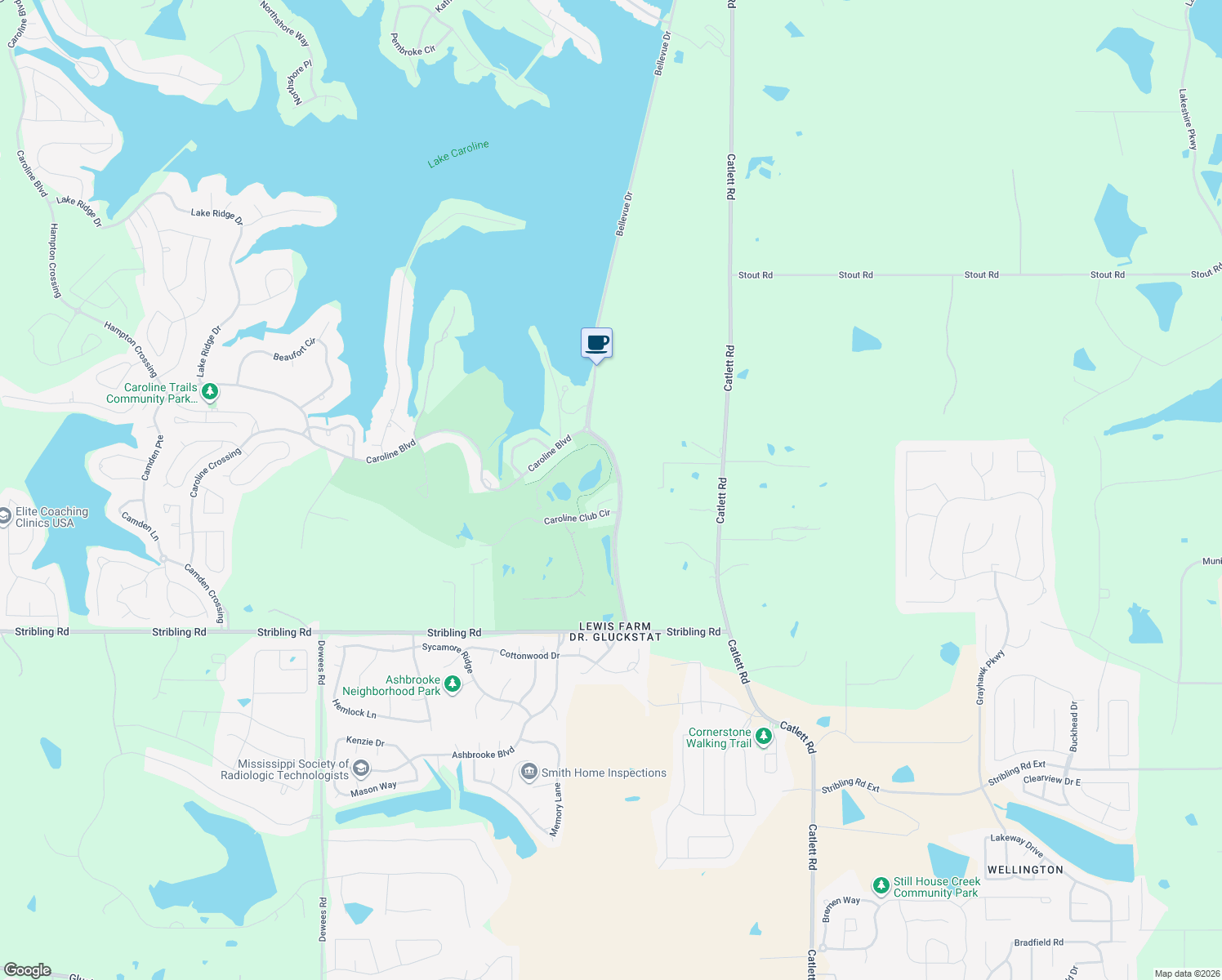 map of restaurants, bars, coffee shops, grocery stores, and more near 117 Links Cove in Madison