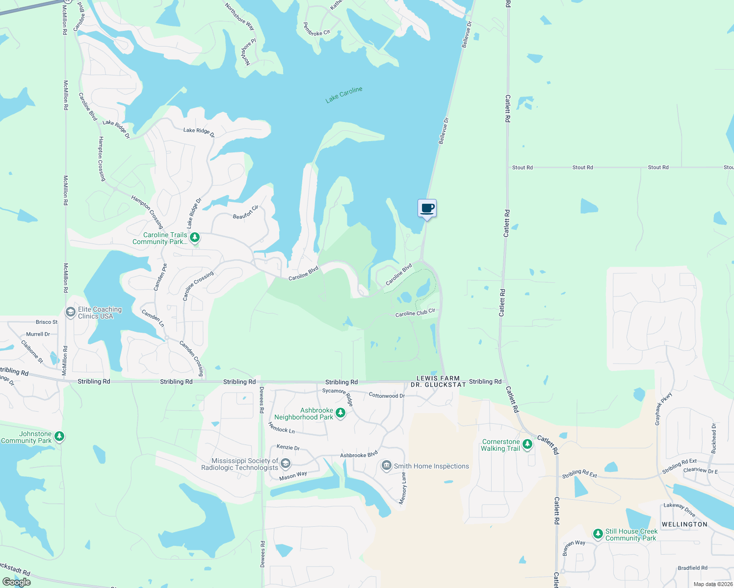map of restaurants, bars, coffee shops, grocery stores, and more near 276 Caroline Blvd in Madison