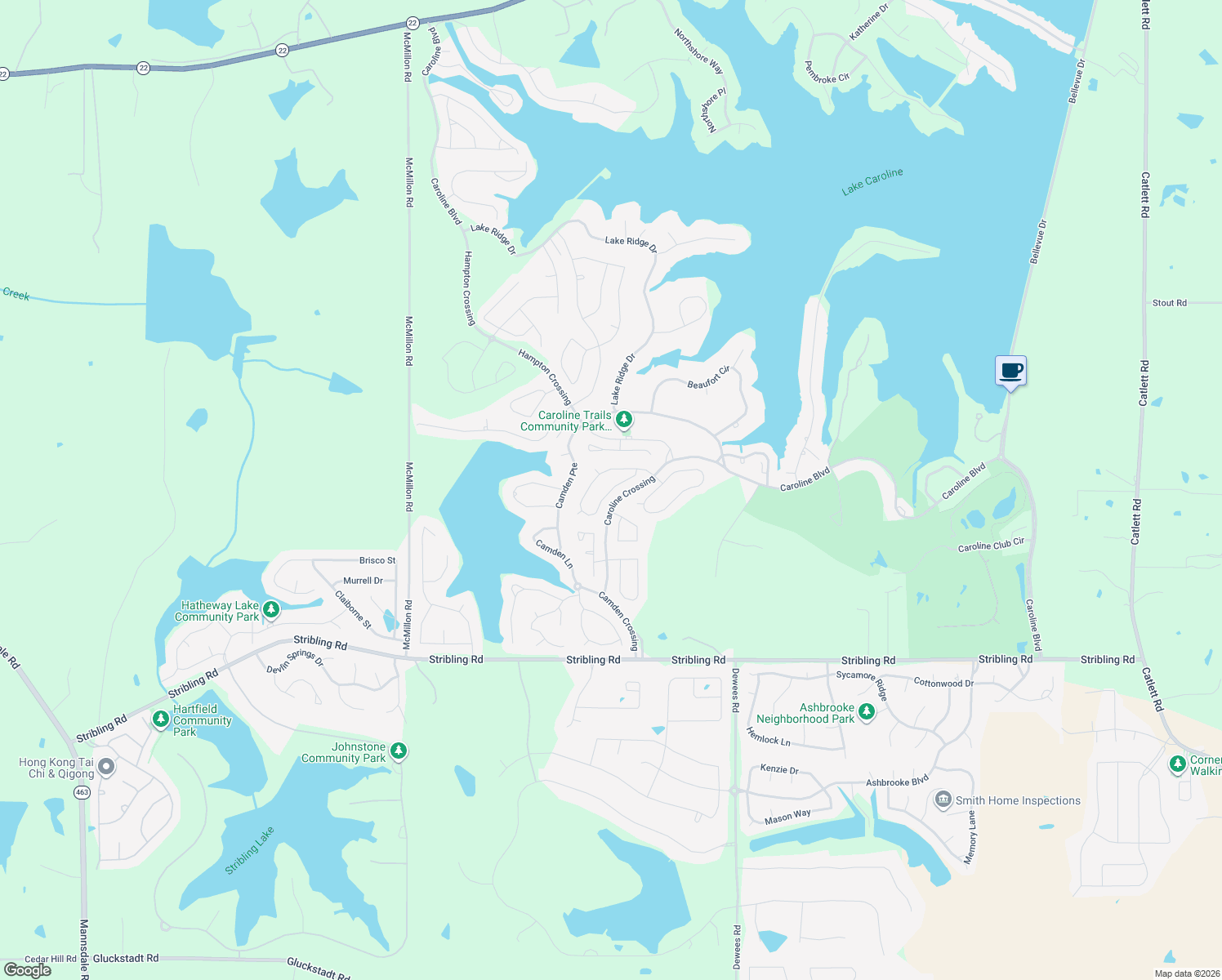 map of restaurants, bars, coffee shops, grocery stores, and more near 121 French Branch in Madison