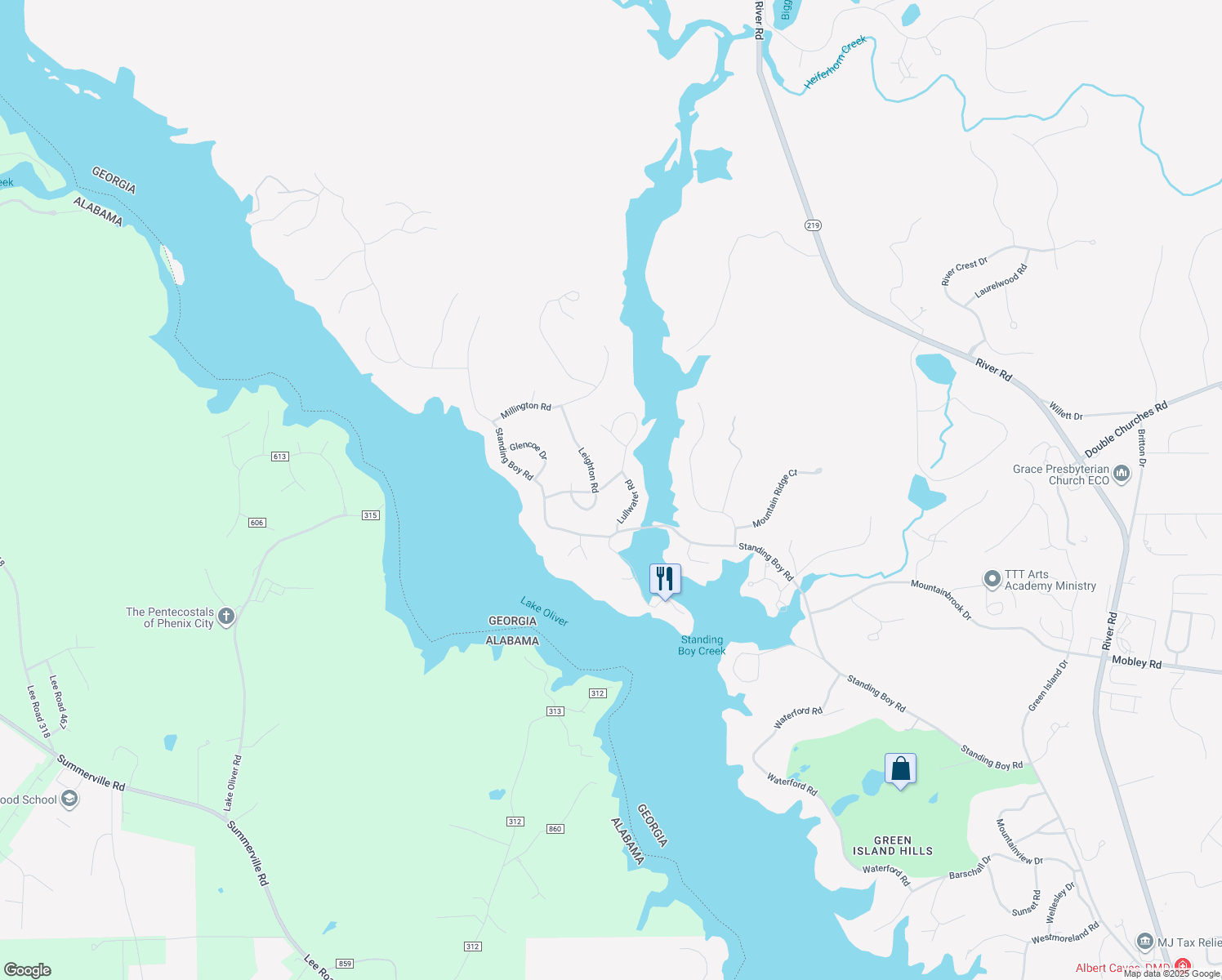 map of restaurants, bars, coffee shops, grocery stores, and more near 7219 Lullwater Road in Columbus