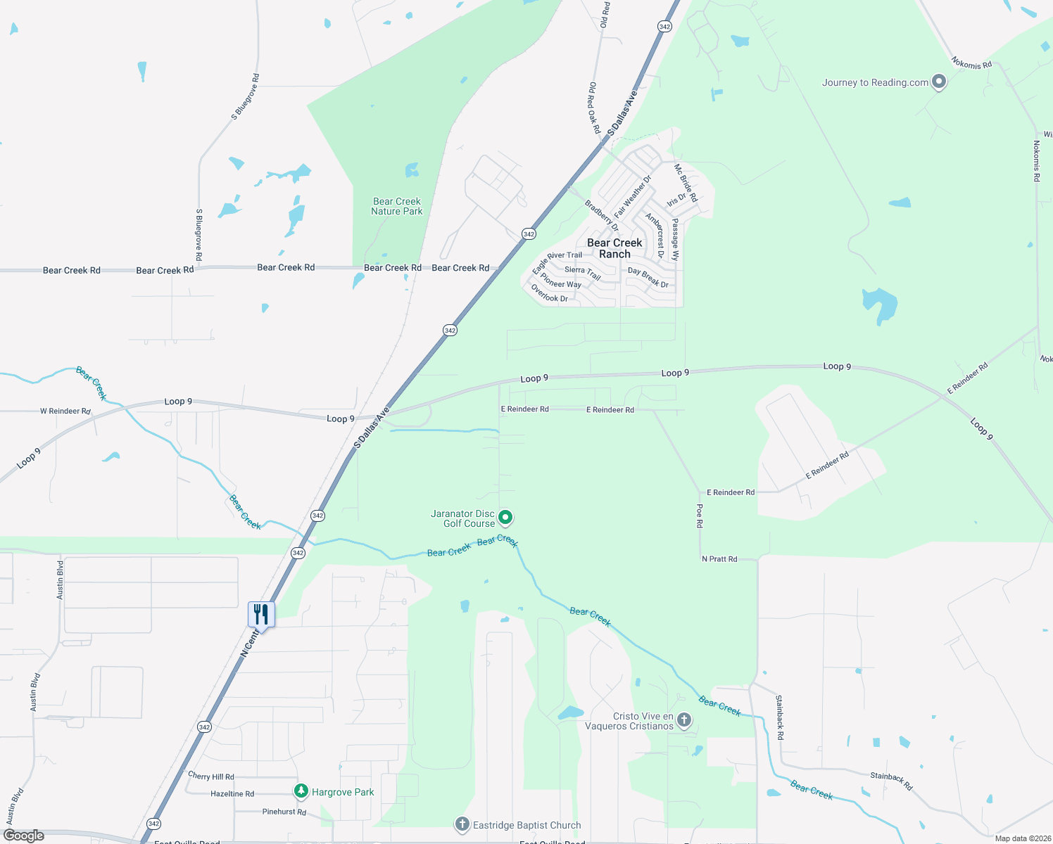 map of restaurants, bars, coffee shops, grocery stores, and more near 410 East Reindeer Road in Lancaster