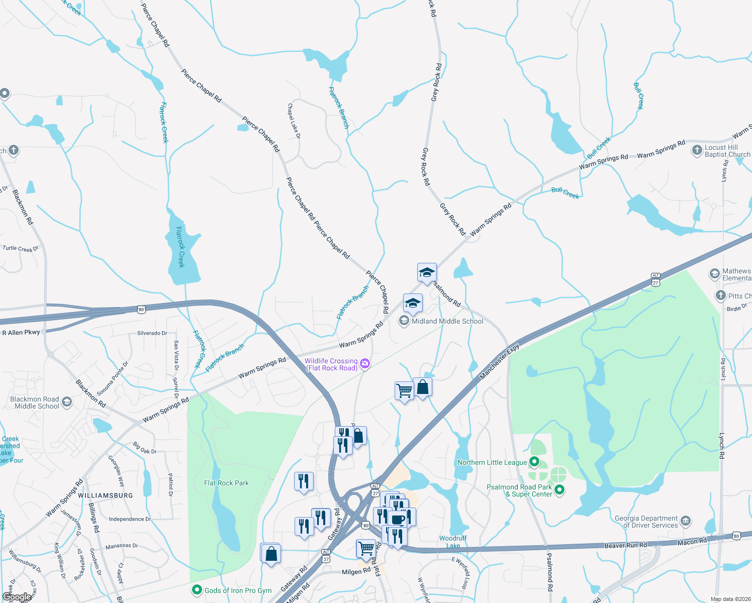 map of restaurants, bars, coffee shops, grocery stores, and more near 2584 Spring Chapel Road in Columbus