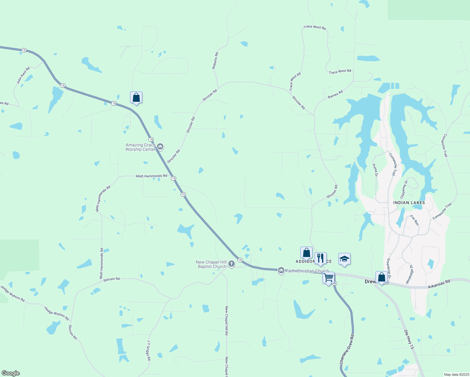 map of restaurants, bars, coffee shops, grocery stores, and more near 189 Barnard Rd in West Monroe
