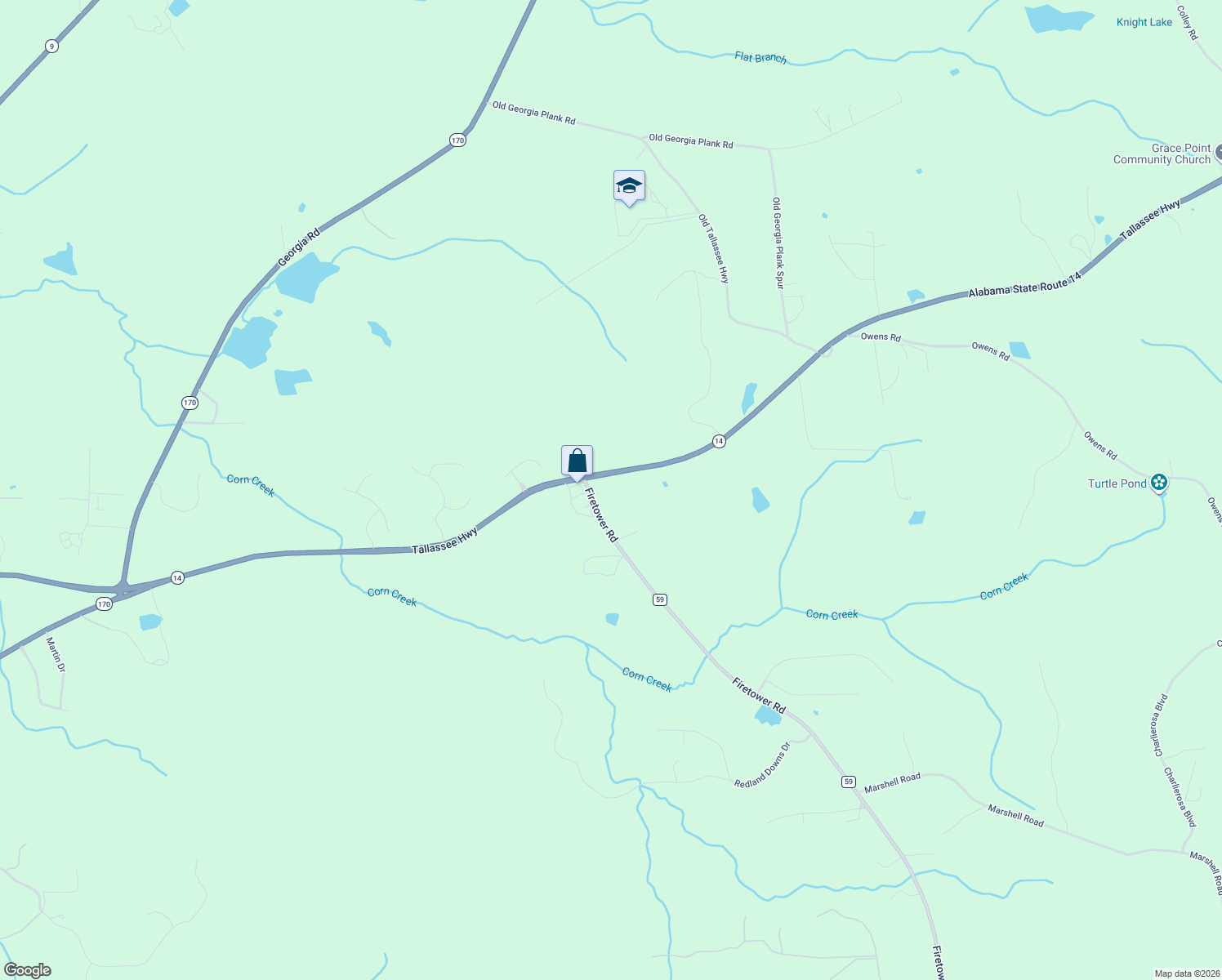 map of restaurants, bars, coffee shops, grocery stores, and more near 230 Bond Dr in Wetumpka