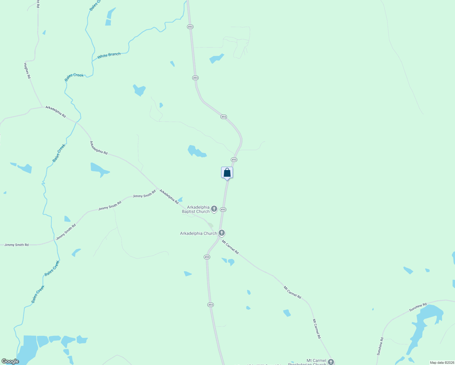 map of restaurants, bars, coffee shops, grocery stores, and more near 10793 Mississippi 493 in Bailey