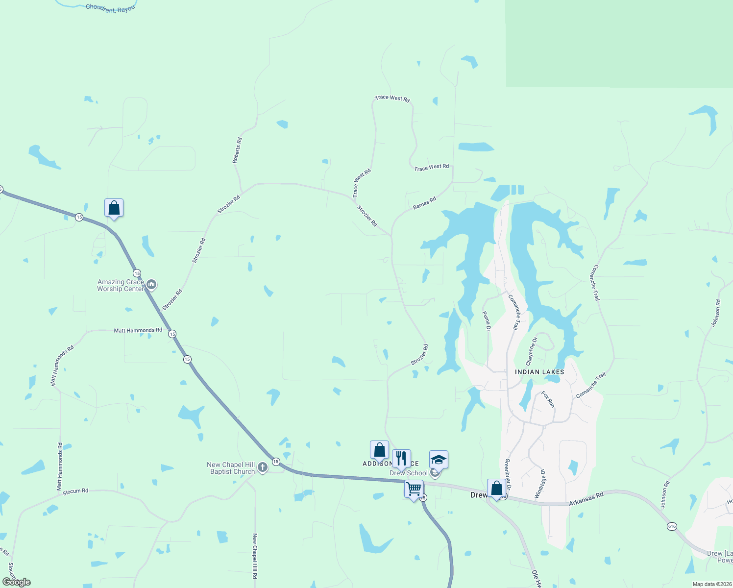 map of restaurants, bars, coffee shops, grocery stores, and more near 205 Chimney Hill Rd in West Monroe