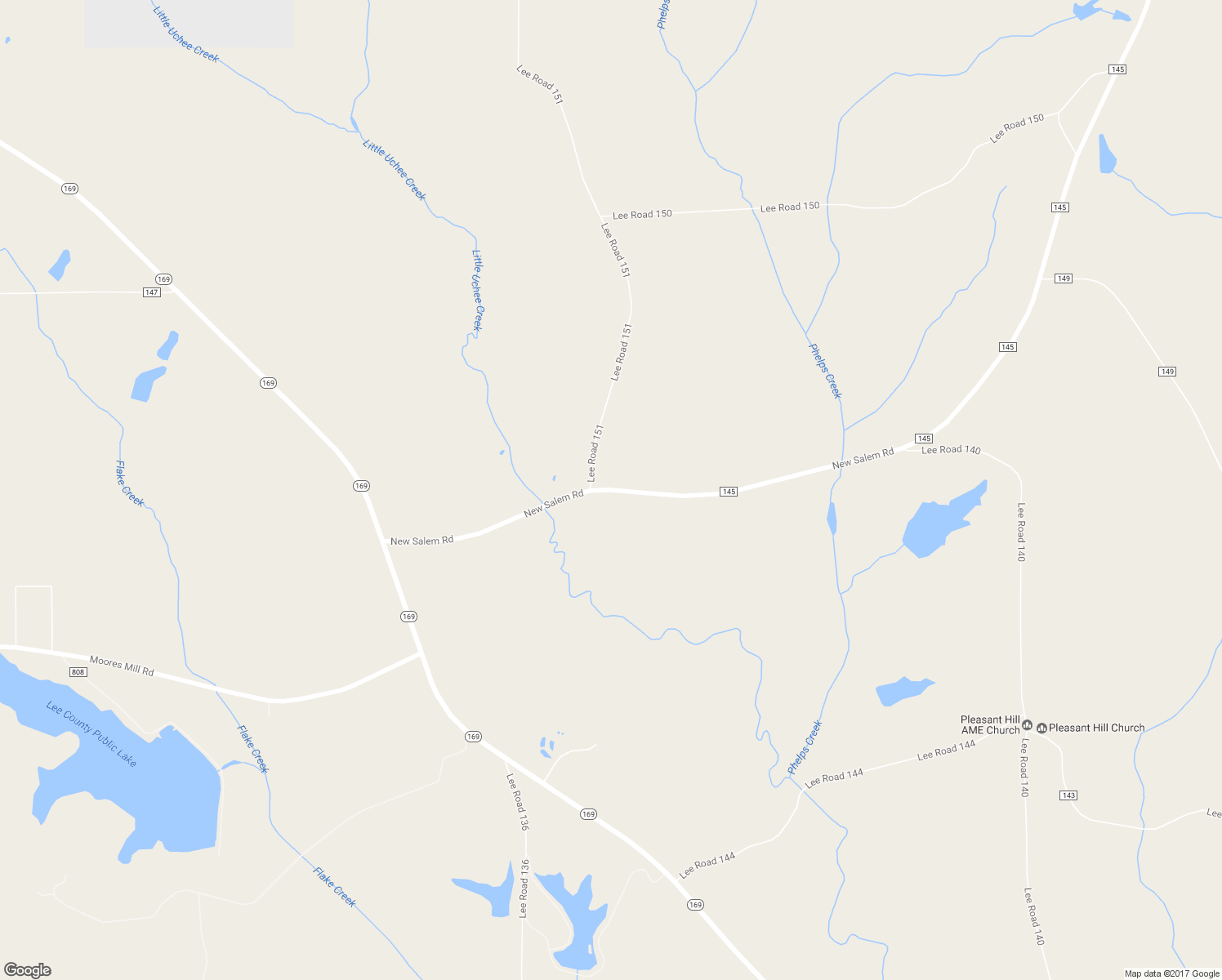 map of restaurants, bars, coffee shops, grocery stores, and more near County Road 145 in Lee County