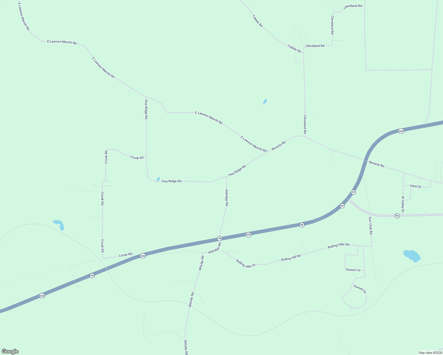 map of restaurants, bars, coffee shops, grocery stores, and more near Pea Ridge Road in Fort Valley