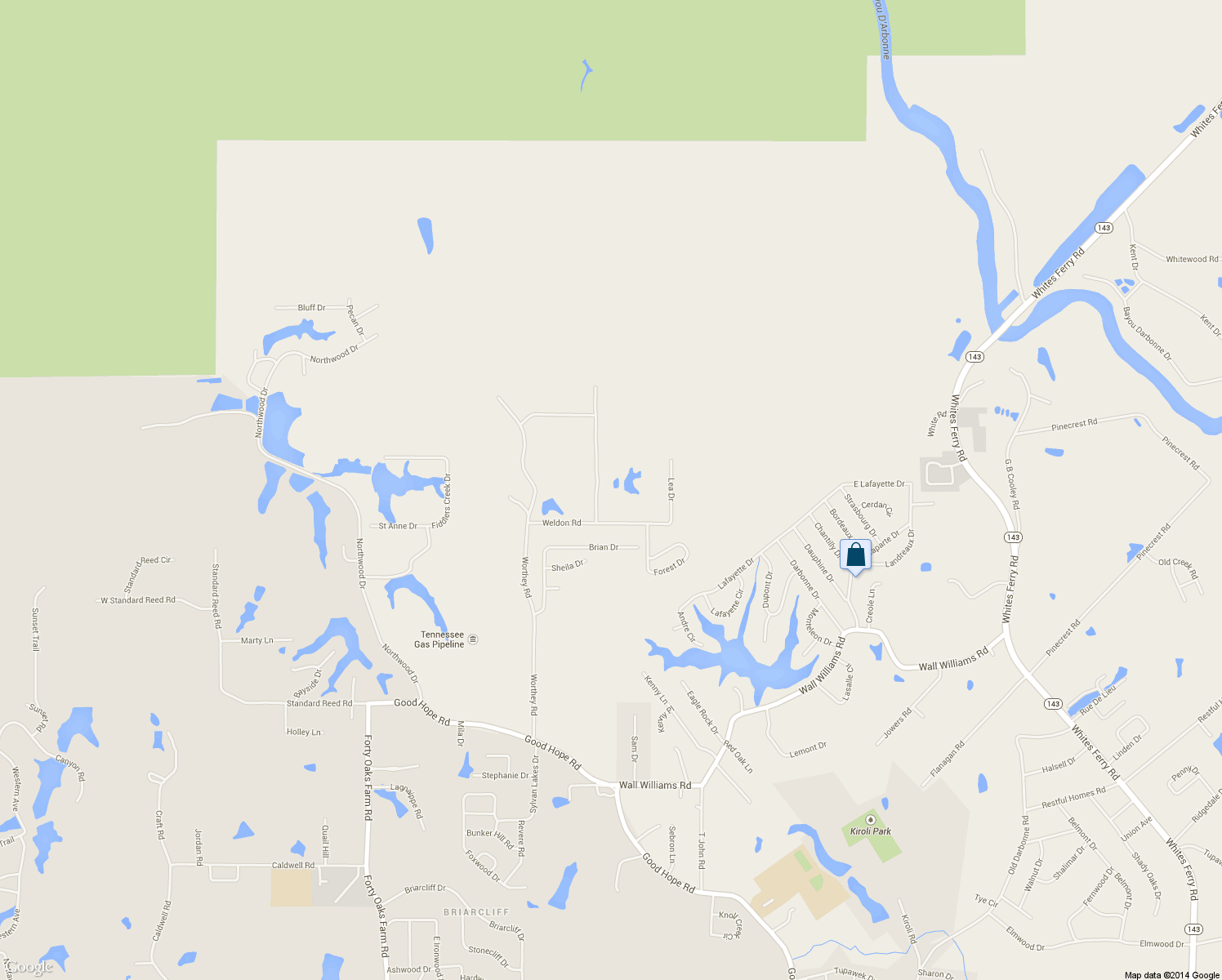 map of restaurants, bars, coffee shops, grocery stores, and more near 148 Whispering Creek Rd in West Monroe