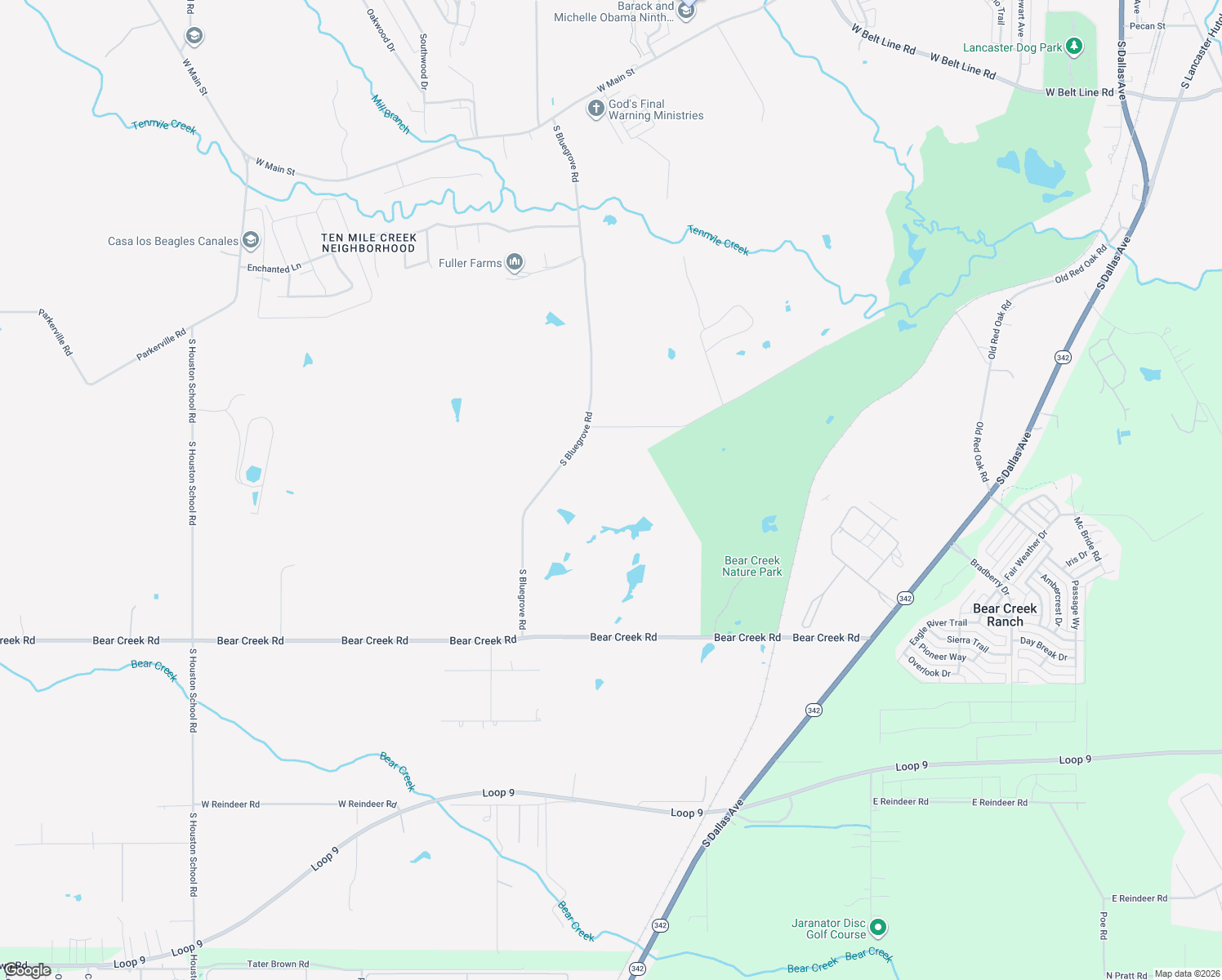 map of restaurants, bars, coffee shops, grocery stores, and more near 800 South Bluegrove Road in Lancaster