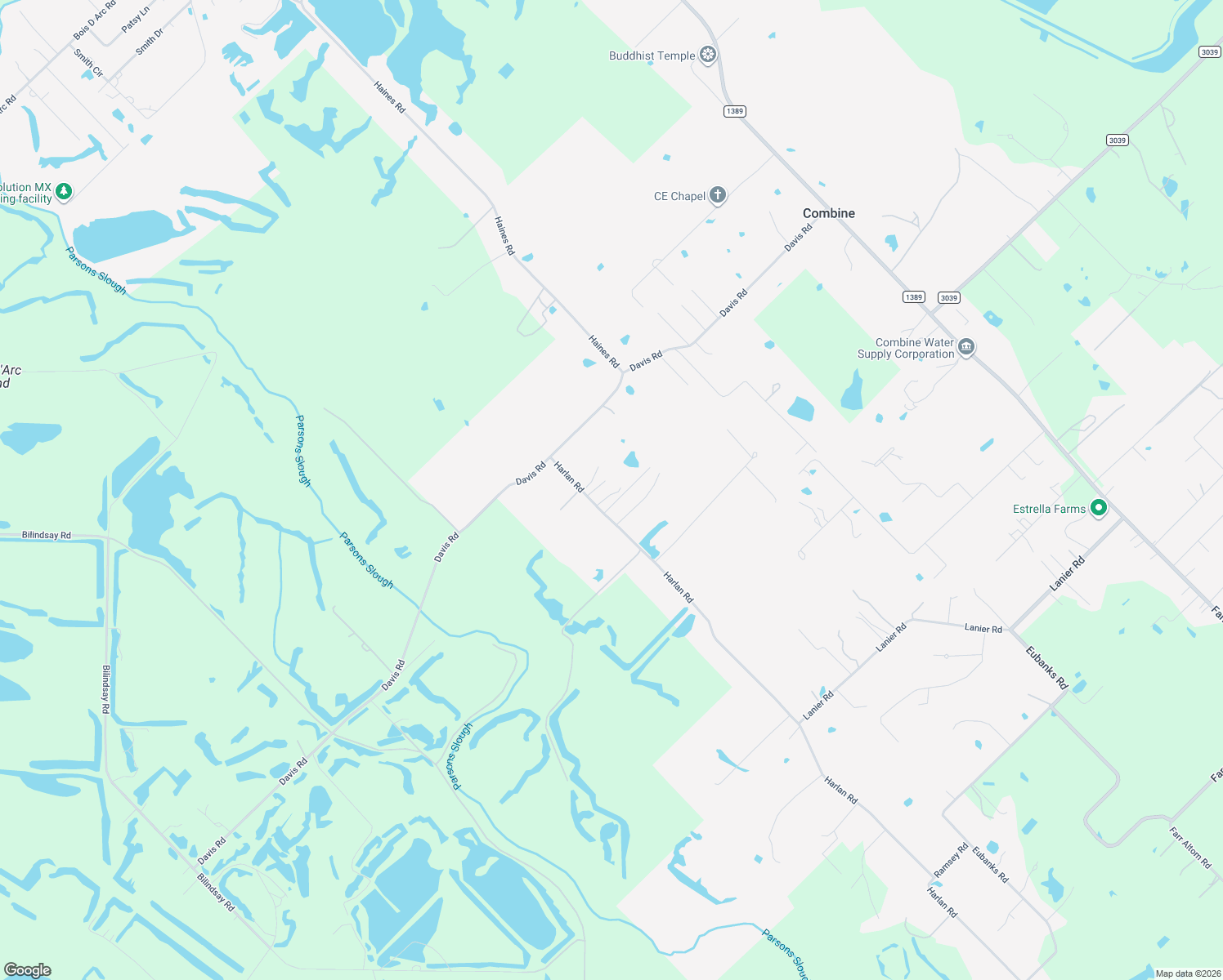 map of restaurants, bars, coffee shops, grocery stores, and more near 165 Harlan Rd in Seagoville