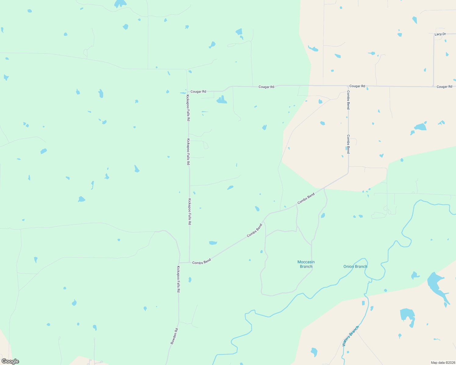 map of restaurants, bars, coffee shops, grocery stores, and more near 875 Kickapoo Falls Rd in Lipan