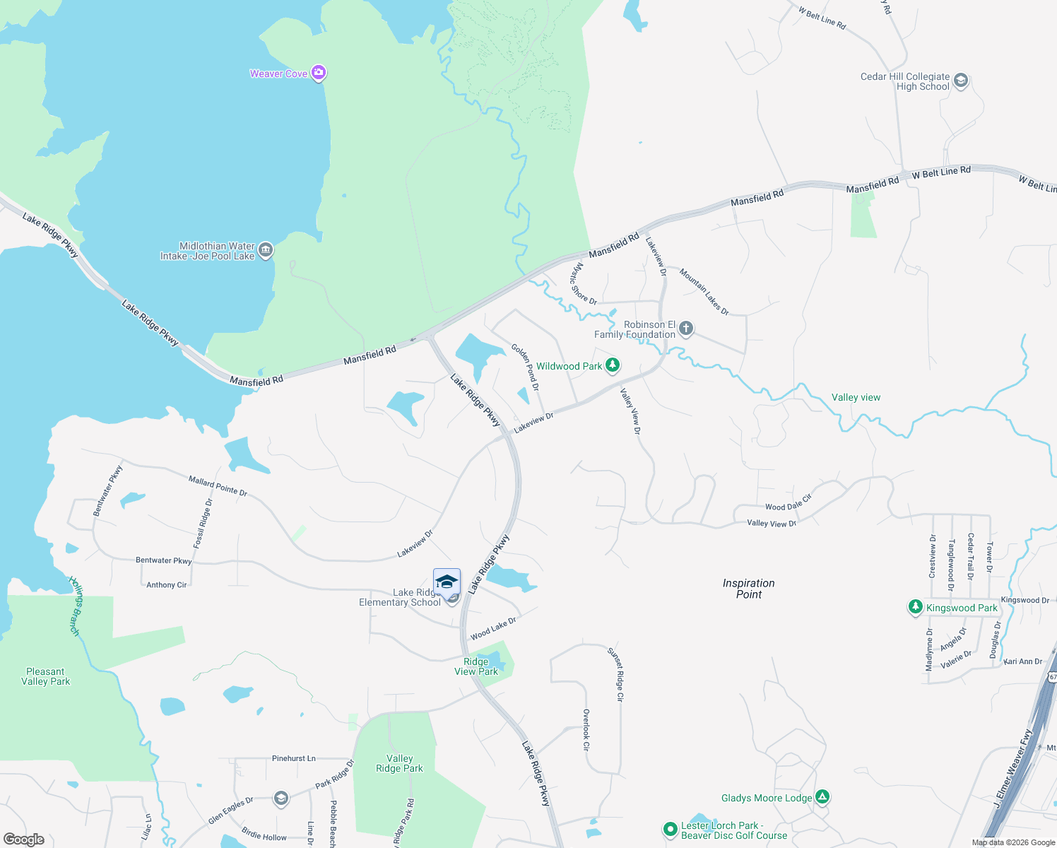 map of restaurants, bars, coffee shops, grocery stores, and more near 2770 South Lakeview Drive in Cedar Hill