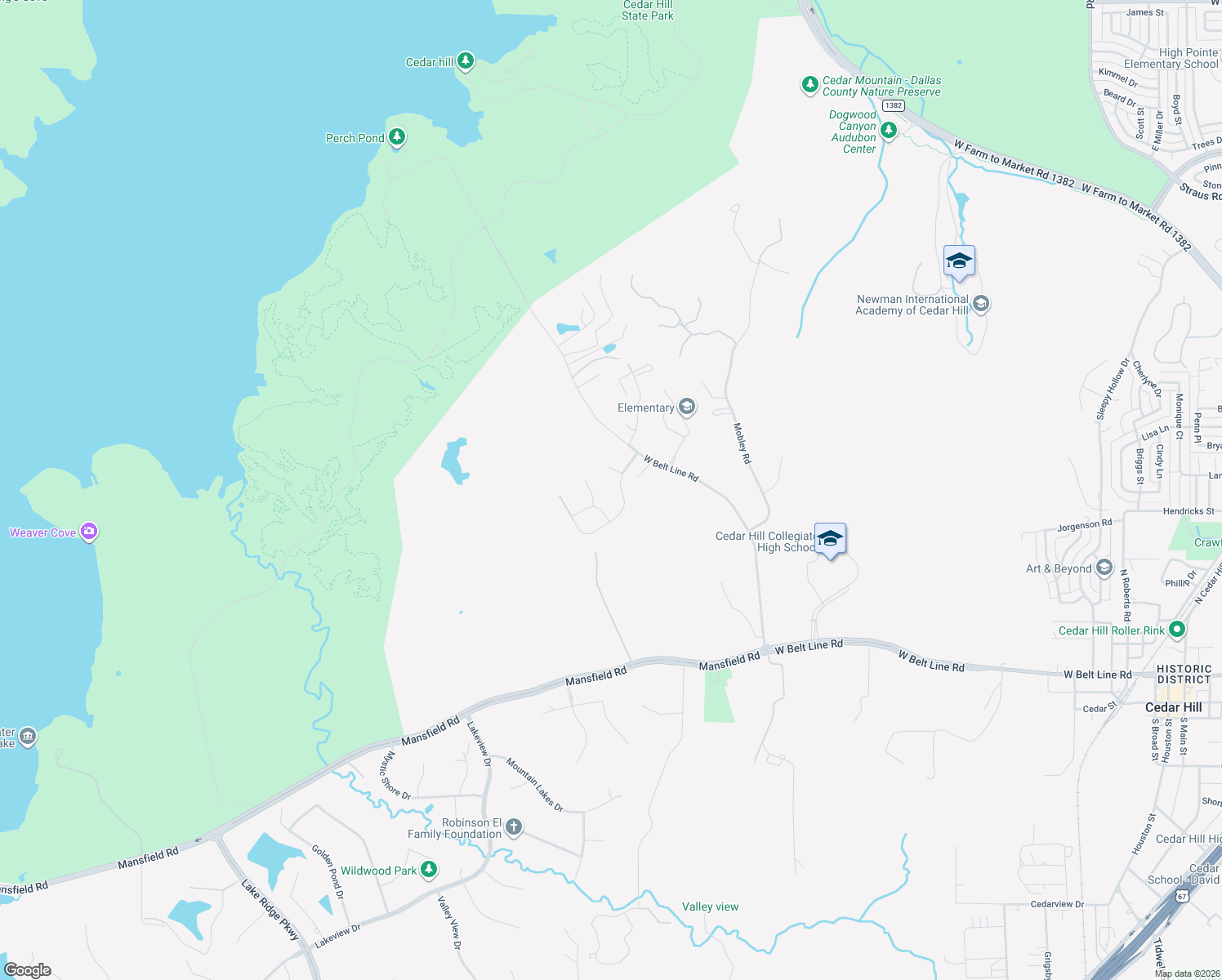 map of restaurants, bars, coffee shops, grocery stores, and more near 1917 Juniper Ridge Road in Cedar Hill