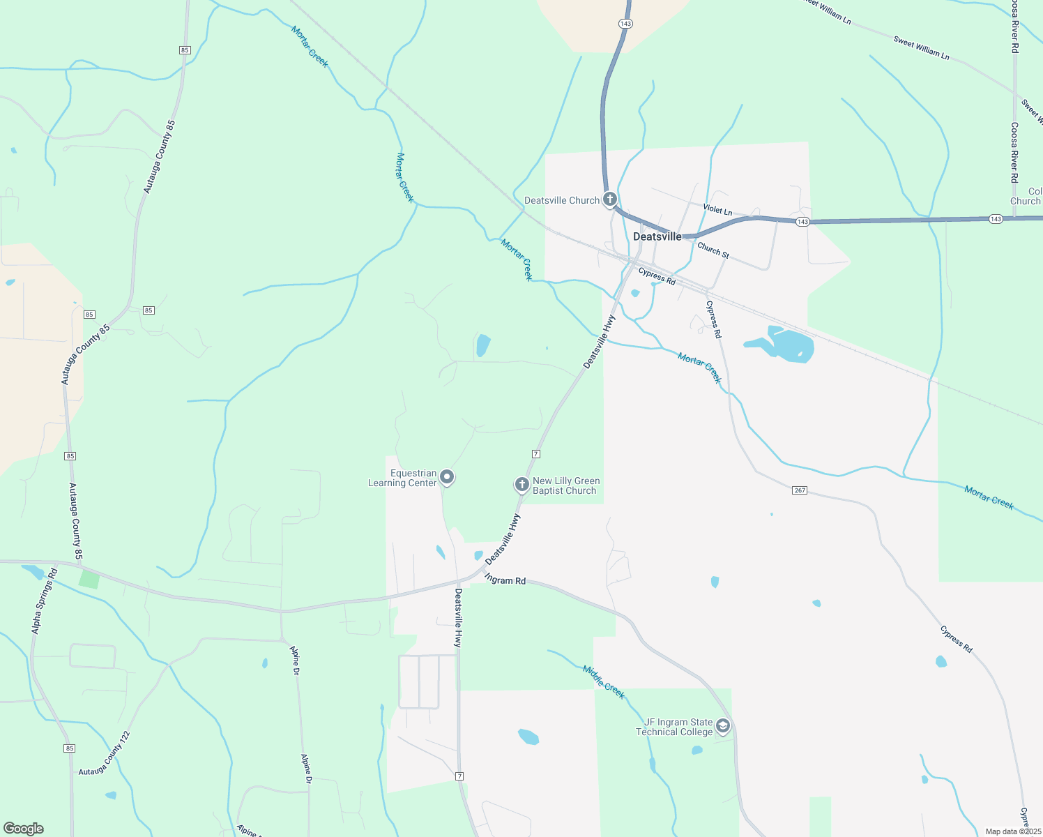 map of restaurants, bars, coffee shops, grocery stores, and more near 258 Garden Road in Deatsville