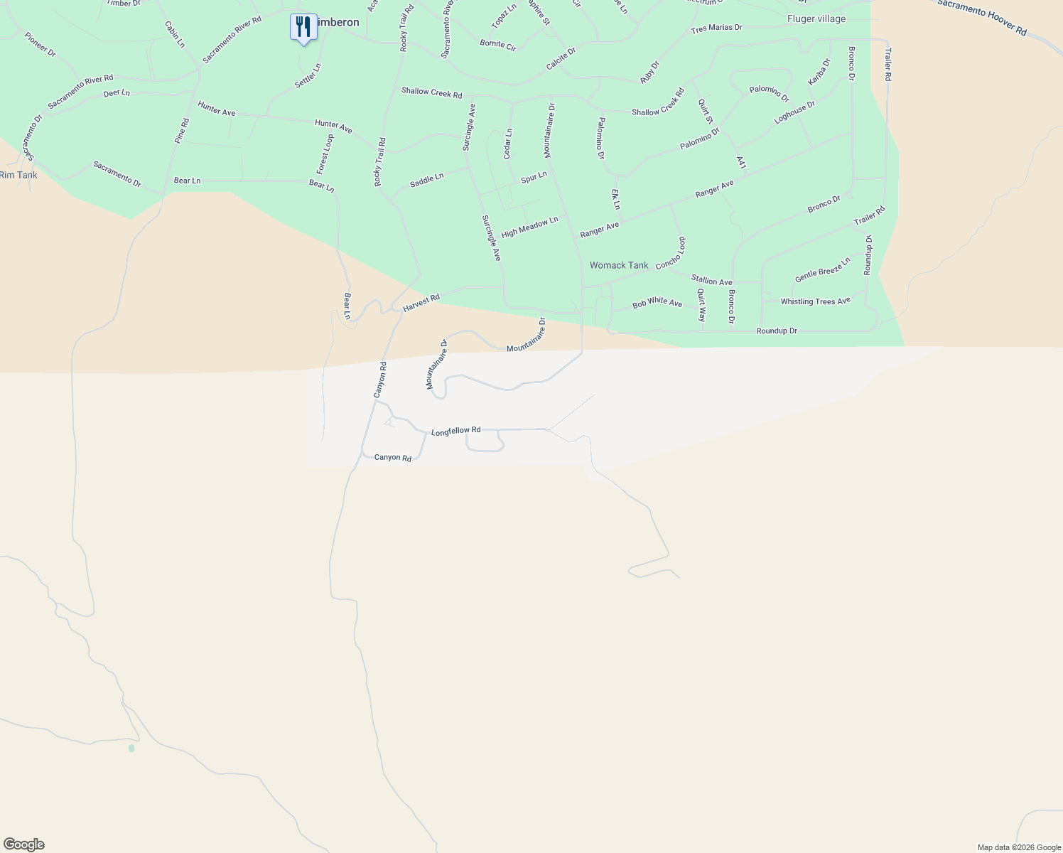 map of restaurants, bars, coffee shops, grocery stores, and more near 3 Longfellow Court in Cloudcroft