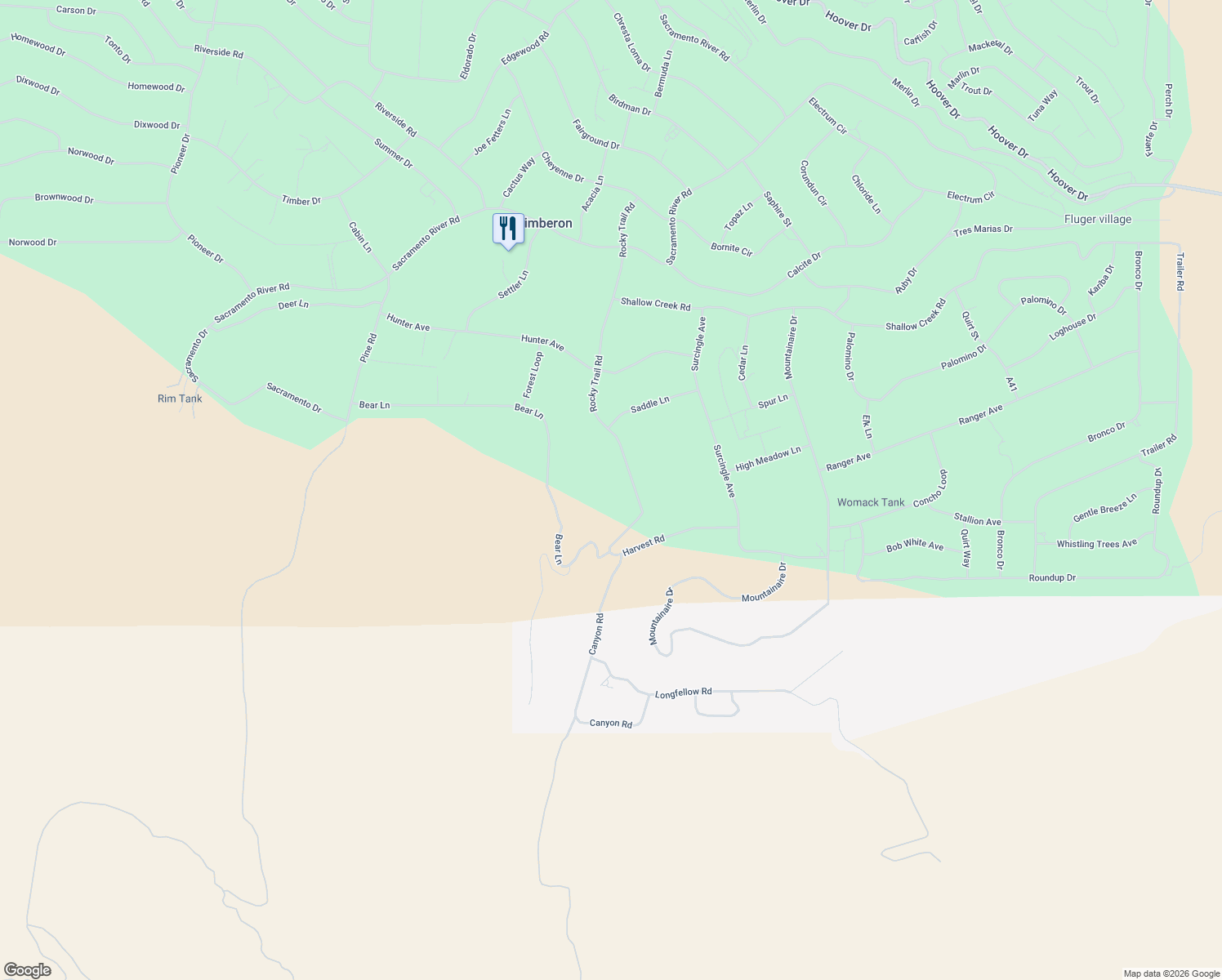 map of restaurants, bars, coffee shops, grocery stores, and more near 144 Rocky Trail Road in Cloudcroft