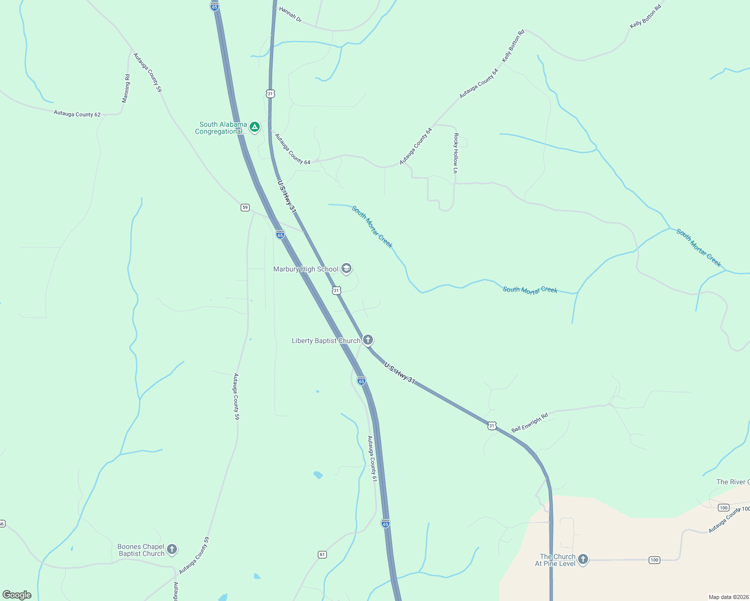 map of restaurants, bars, coffee shops, grocery stores, and more near 213 Hummingbird Drive in Deatsville