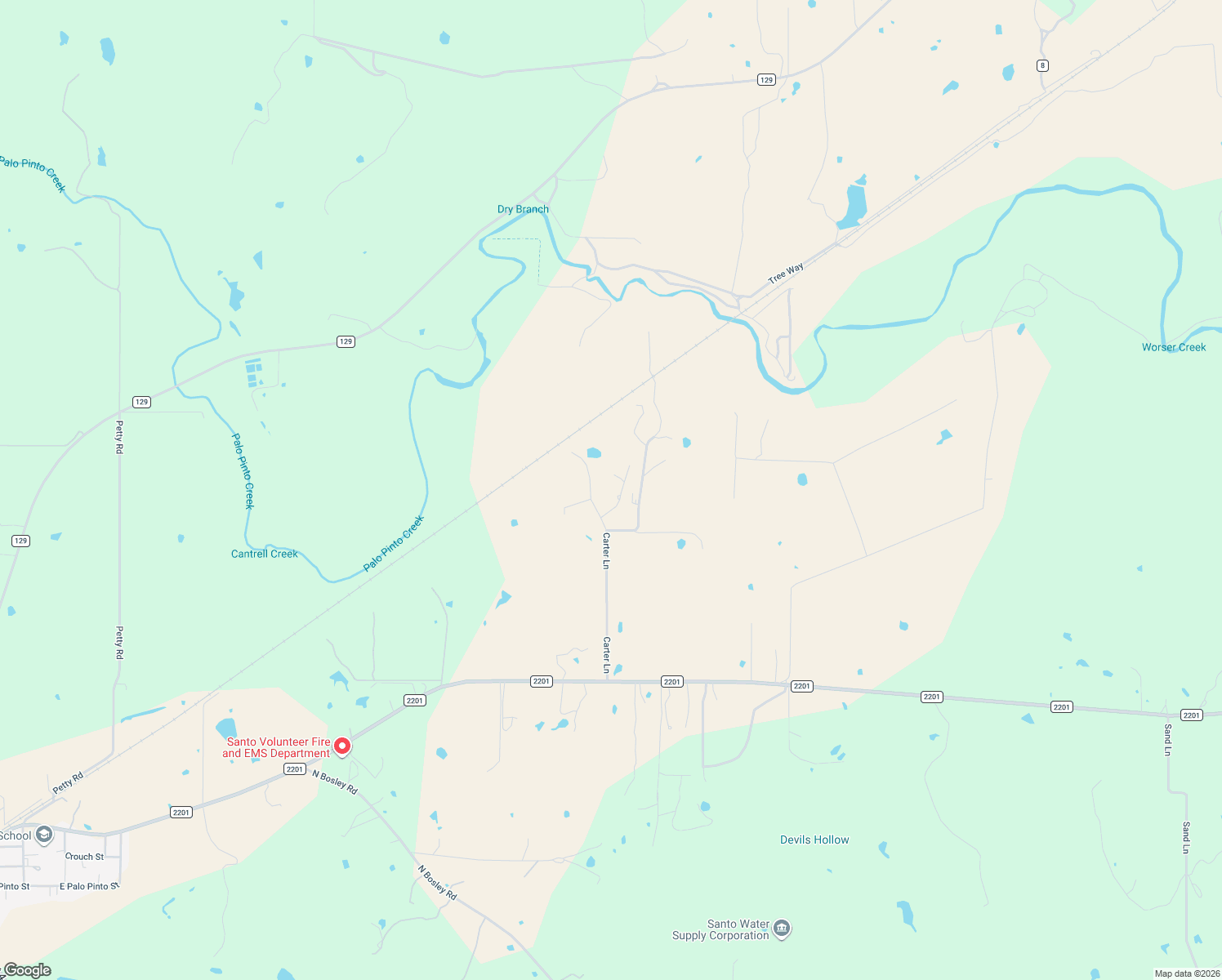 map of restaurants, bars, coffee shops, grocery stores, and more near 325 Carter Lane in Santo