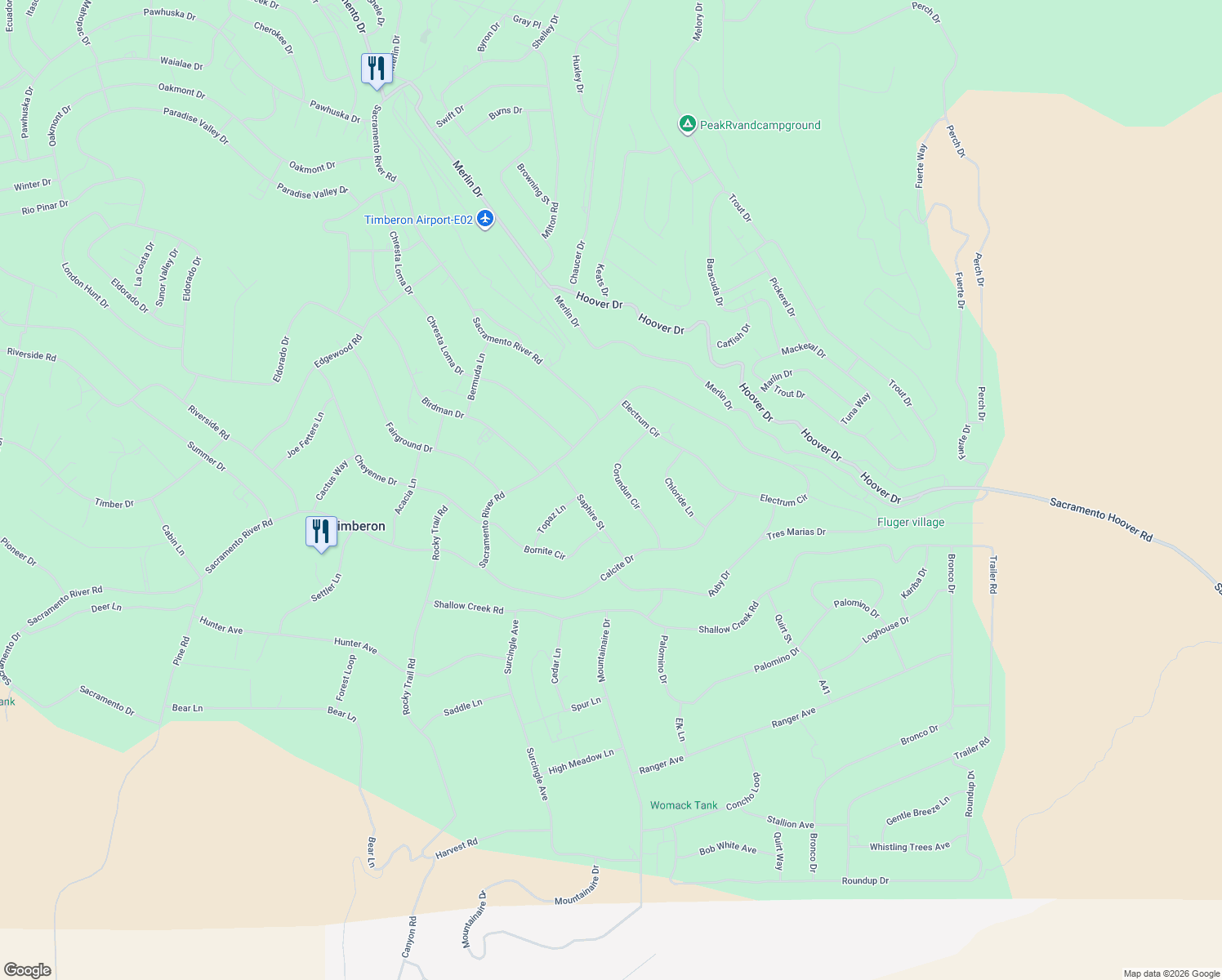map of restaurants, bars, coffee shops, grocery stores, and more near 58 Corundun Circle in Cloudcroft