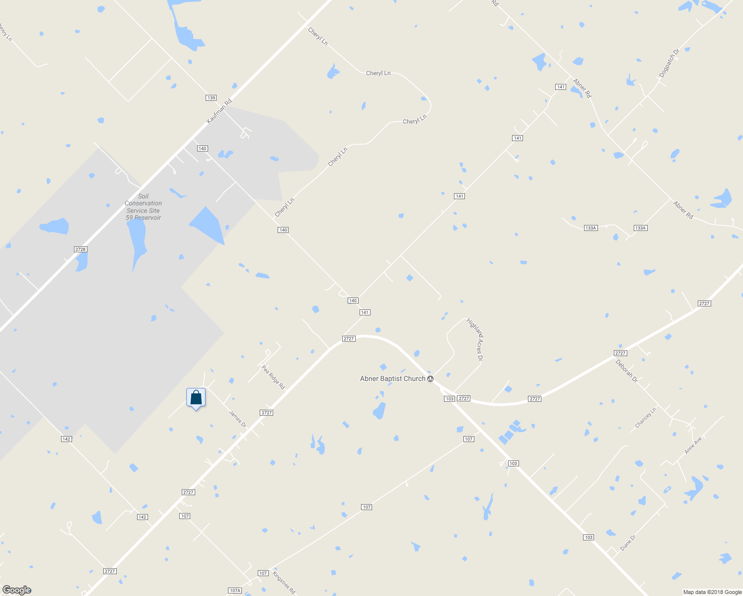 map of restaurants, bars, coffee shops, grocery stores, and more near 1332 County Road 141 in Kaufman
