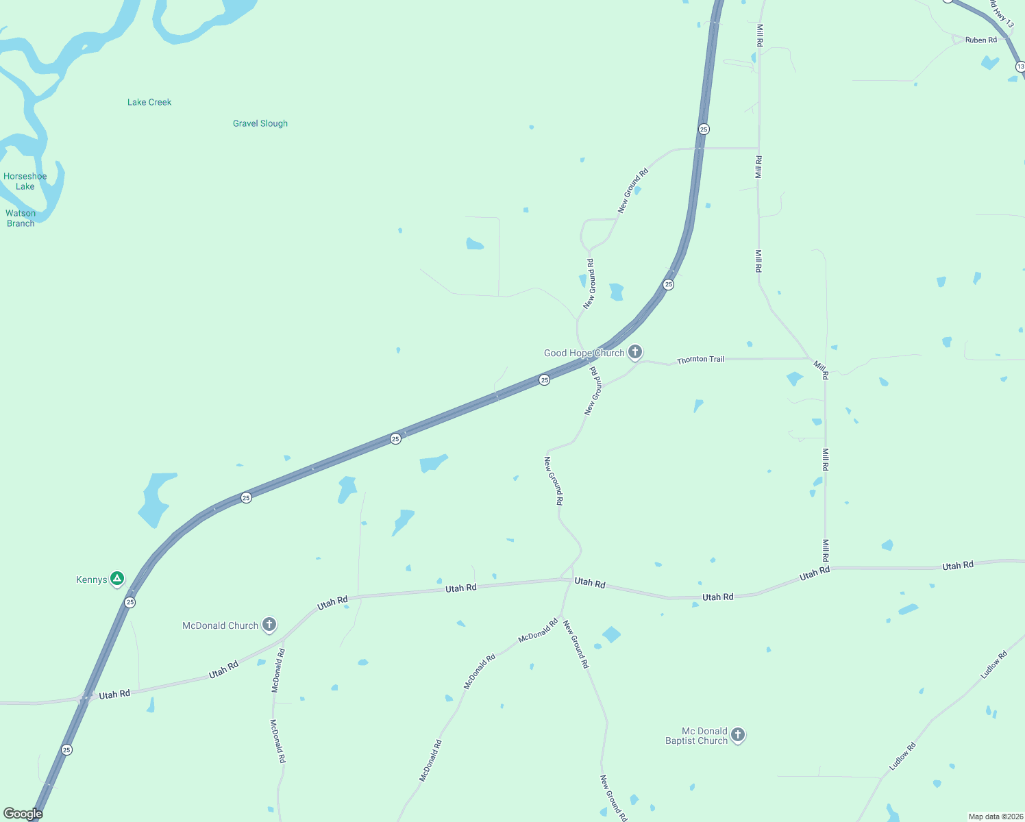 map of restaurants, bars, coffee shops, grocery stores, and more near 1305 Mississippi 25 in Lena