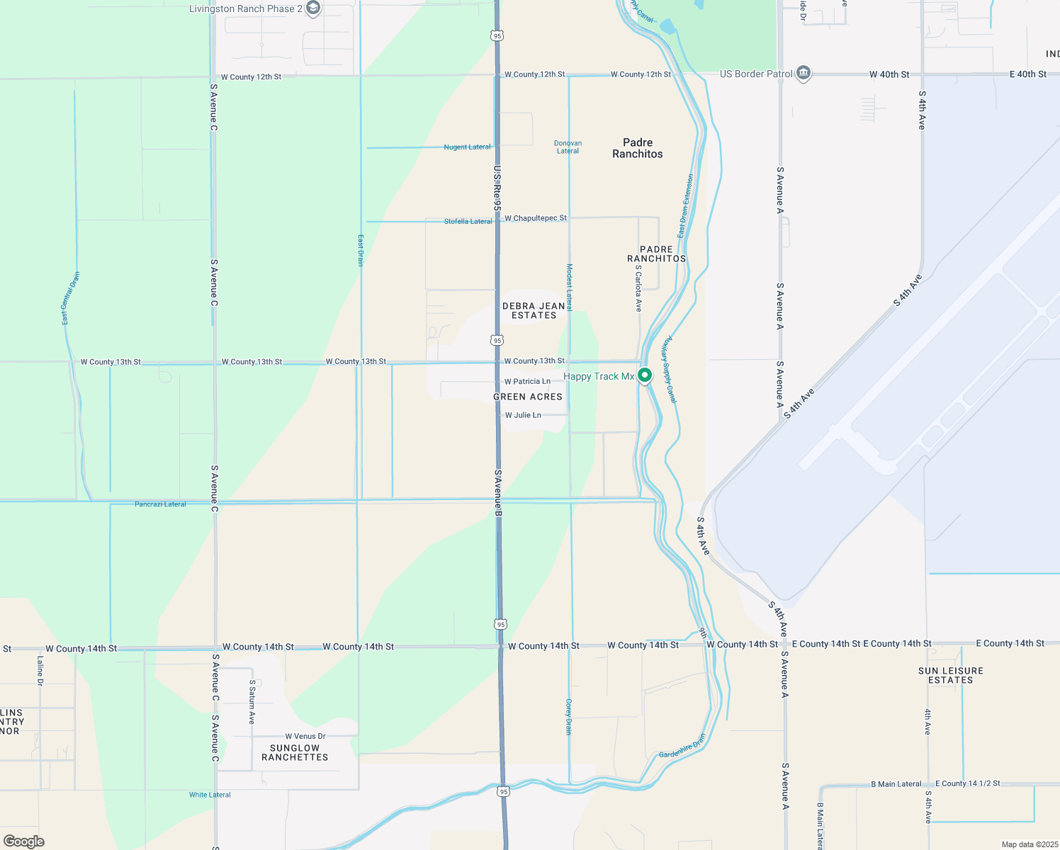 map of restaurants, bars, coffee shops, grocery stores, and more near 2815 West Julie Lane in Yuma