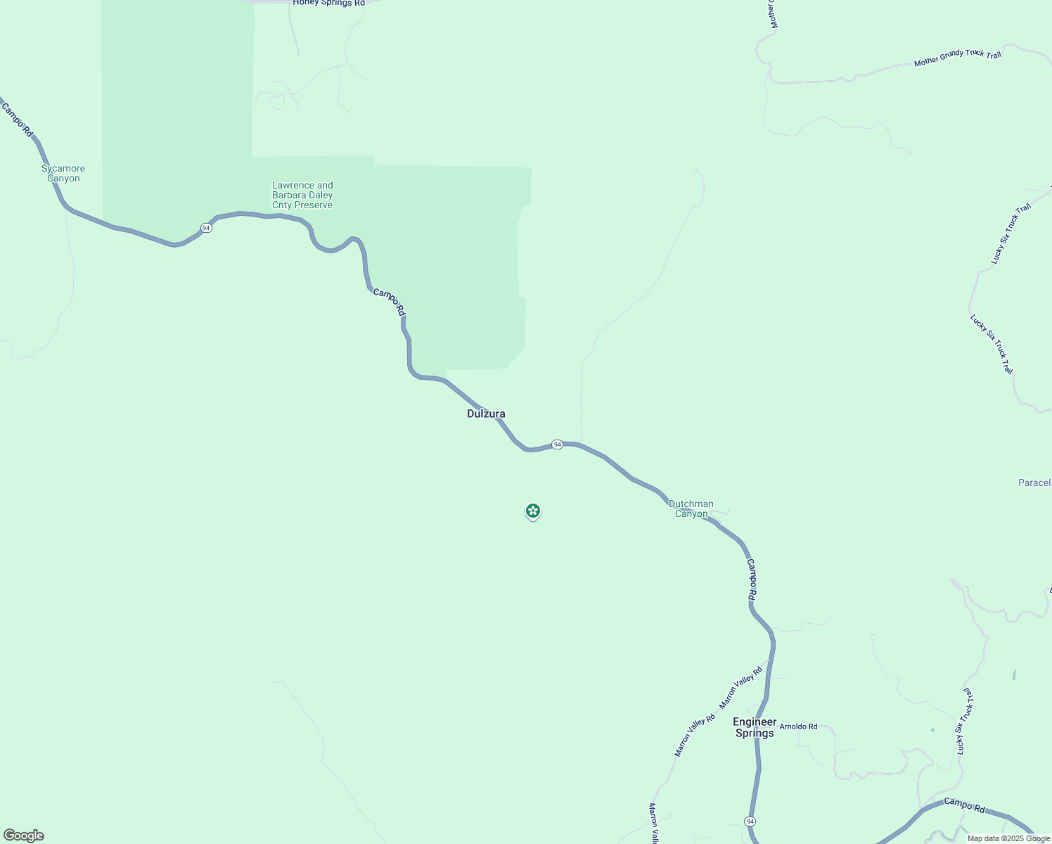 map of restaurants, bars, coffee shops, grocery stores, and more near 17023 California 94 in Dulzura