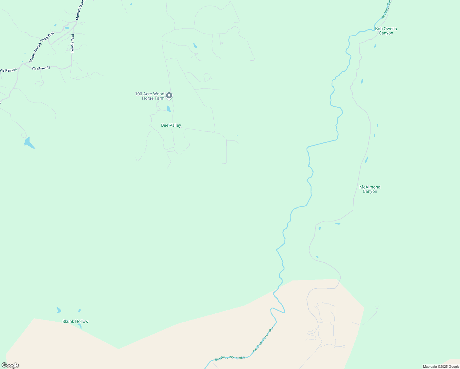 map of restaurants, bars, coffee shops, grocery stores, and more near Deerhorn Valley Road in San Diego County