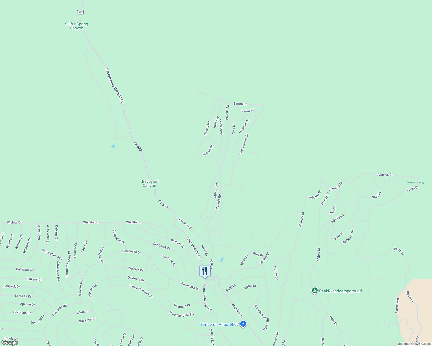 map of restaurants, bars, coffee shops, grocery stores, and more near 112 Miles Loop in Cloudcroft