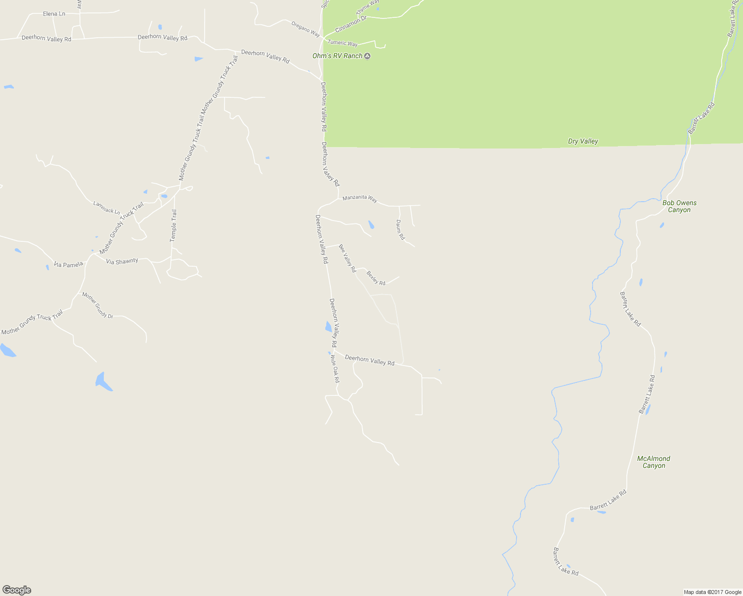 map of restaurants, bars, coffee shops, grocery stores, and more near Bee Valley Road in San Diego County